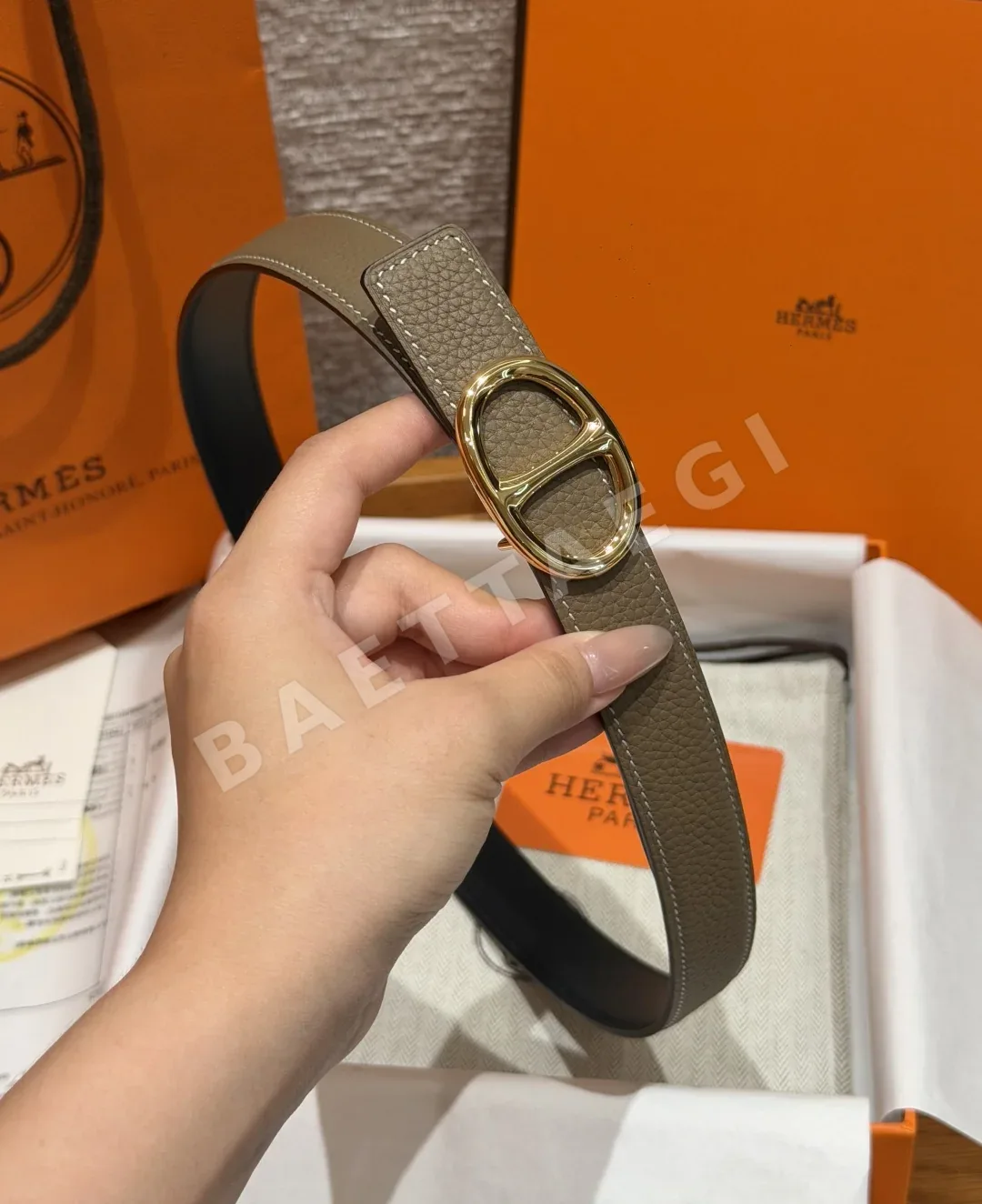 에르메스 카발리에르 리버시블 가죽 벨트 24mm 상세 이미지 3