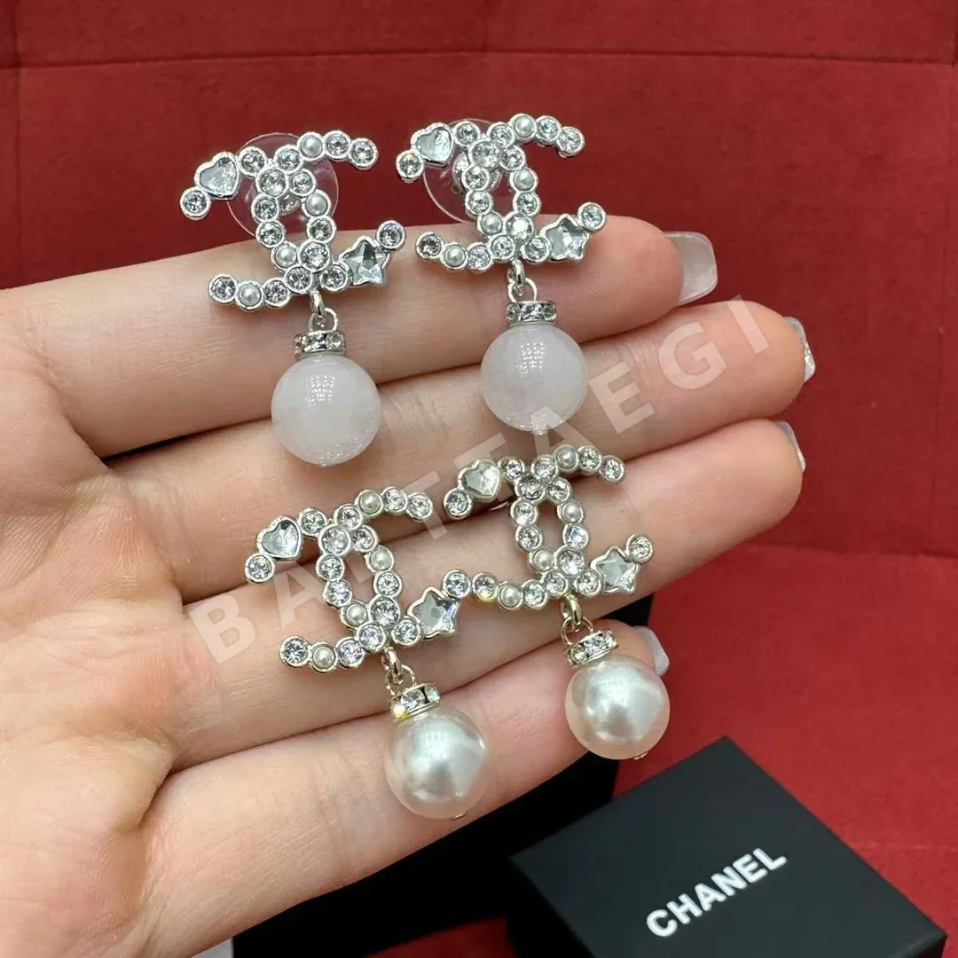 샤넬 스타 하트 진주 더블 C 펜던트 귀걸이 상세 이미지 8
