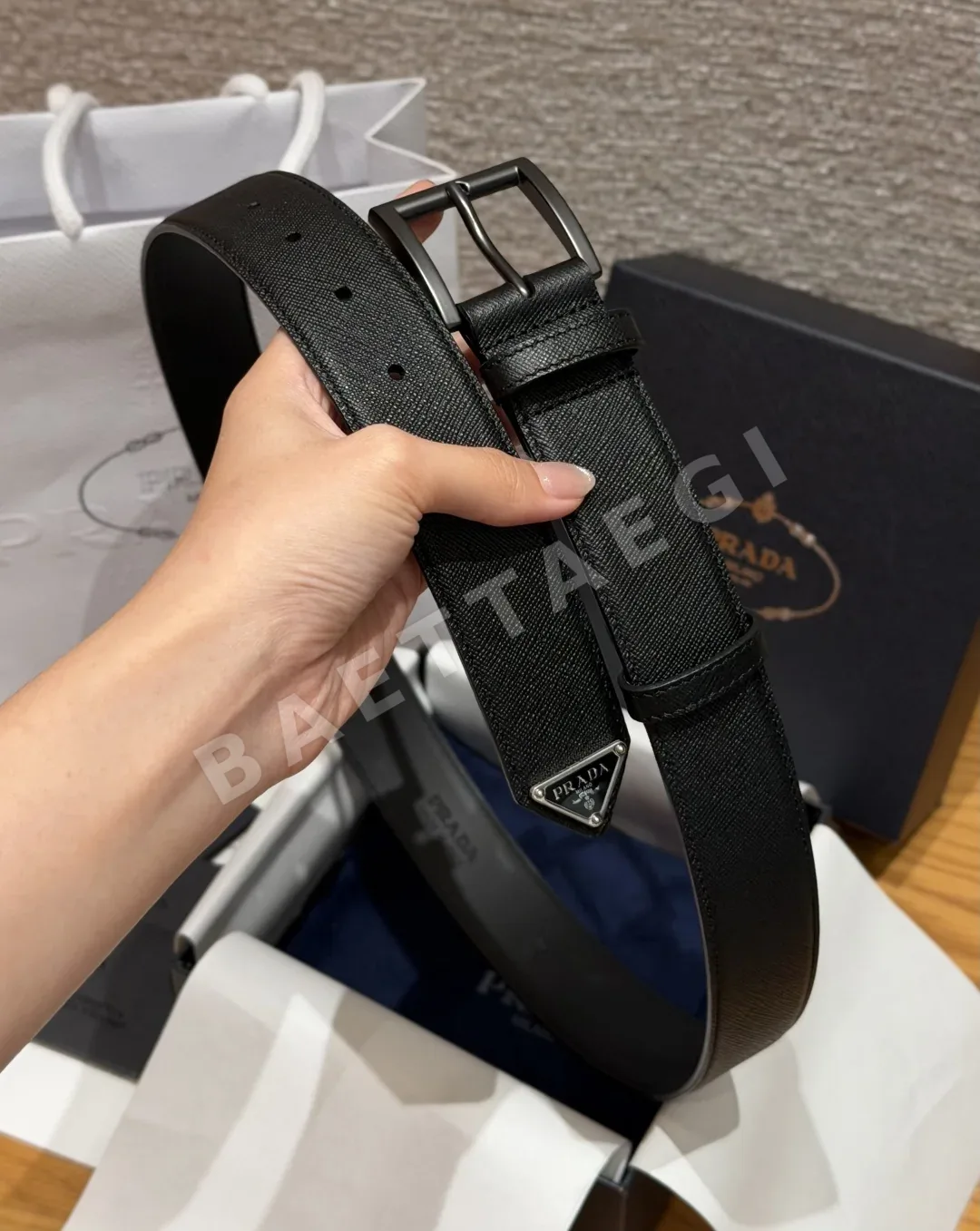 프라다 사피아노 가죽 33mm 남성 벨트 상세 이미지 3