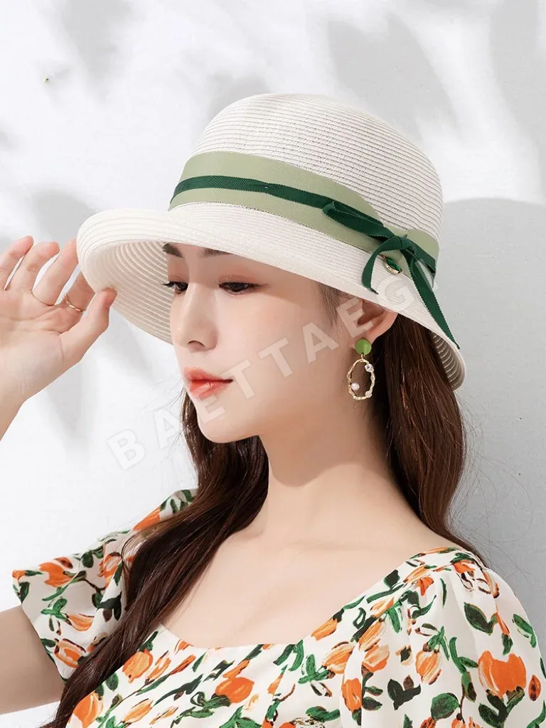 디올 여자아이용 아이스 실크 리본 썬햇 모자 78514
