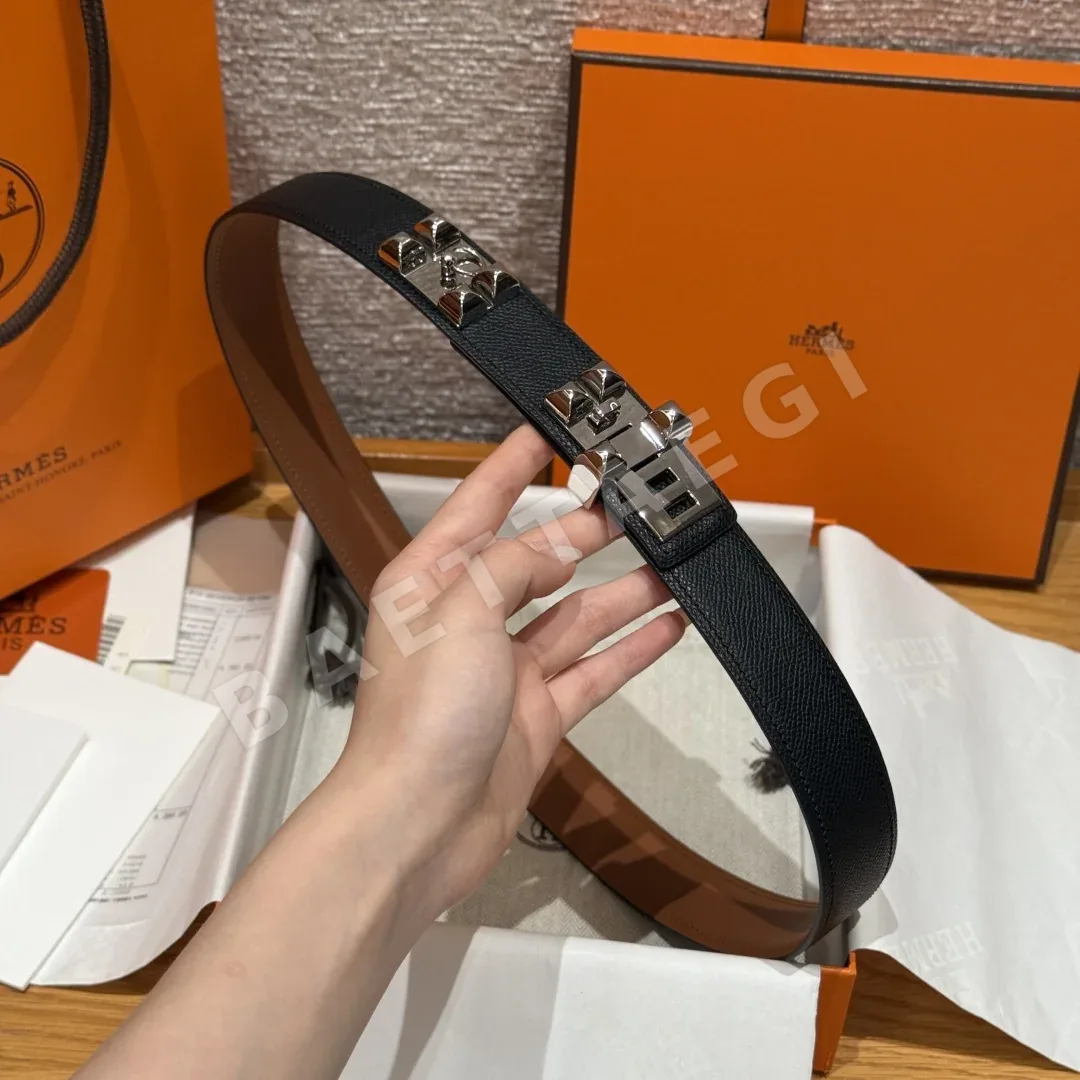 에르메스 코리에르 드 시앙 32mm 엡손 카프스킨 벨트 상세 이미지 2