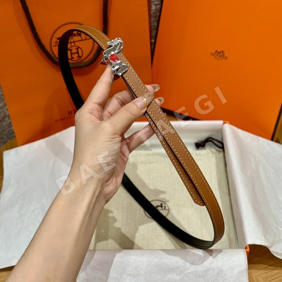 에르메스 그레난 양면 송아지가죽 벨트 T 버클 상세 이미지 5