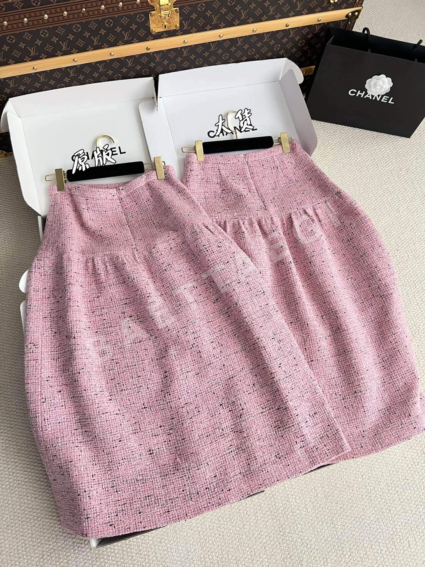 샤넬 핑크 롱 스커트 상세 이미지 9