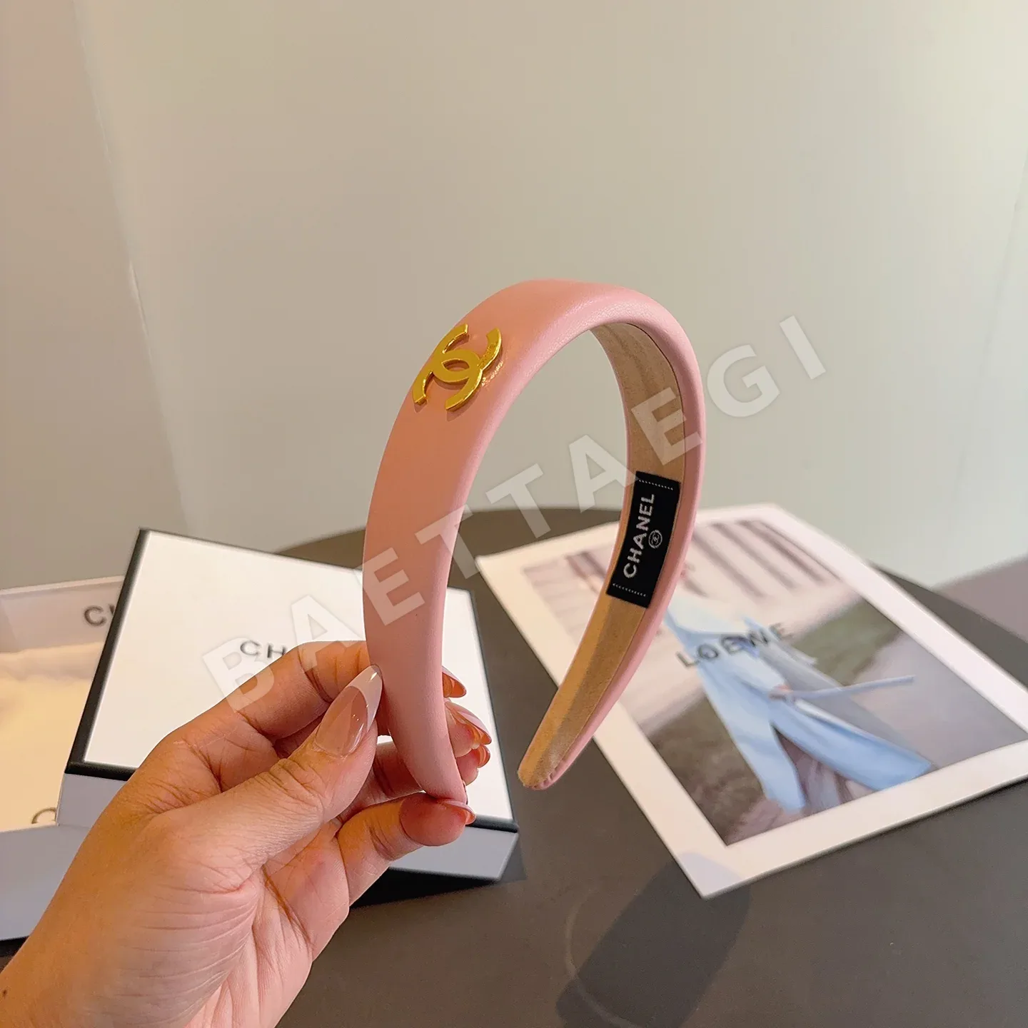 샤넬 램스킨 레트로 헤어밴드 182836
