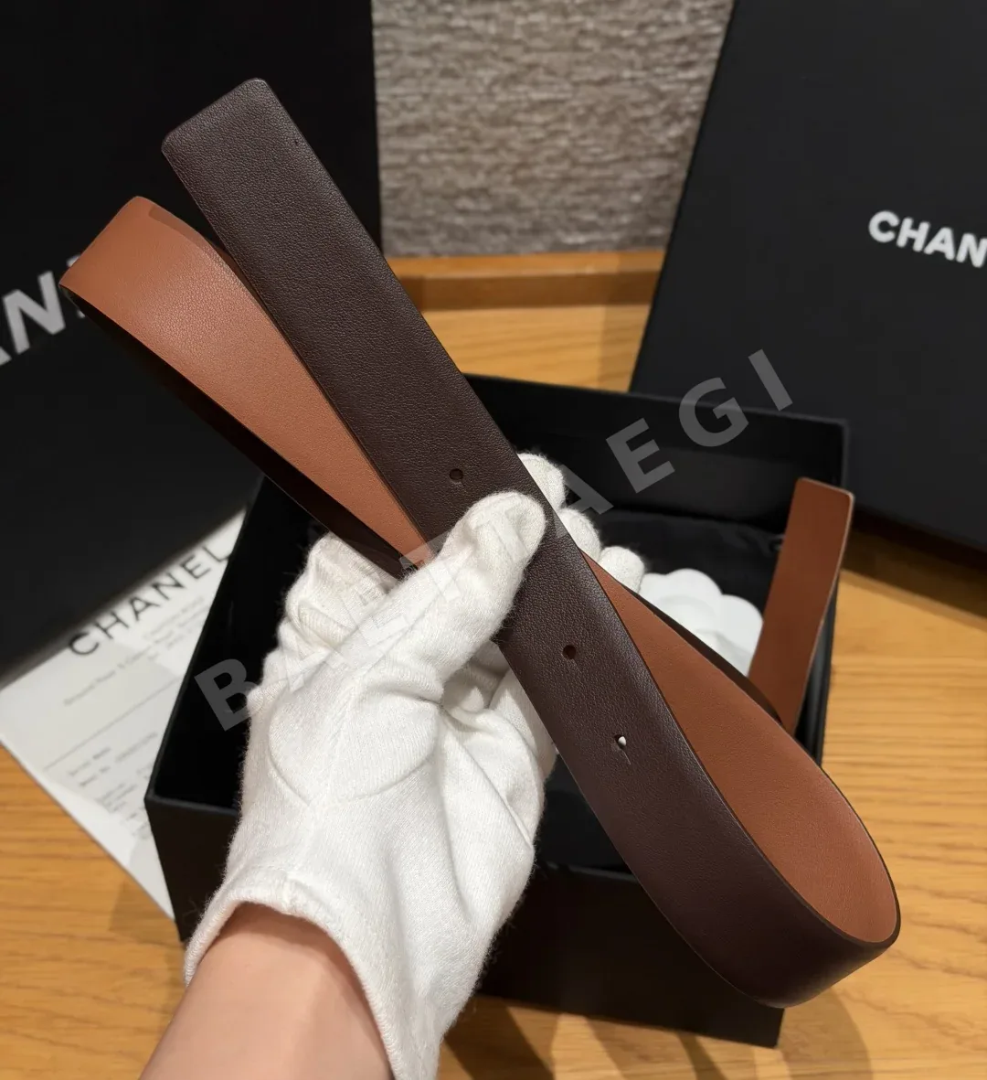 샤넬 더블 C 버클 리버시블 송아지가죽 벨트 상세 이미지 6