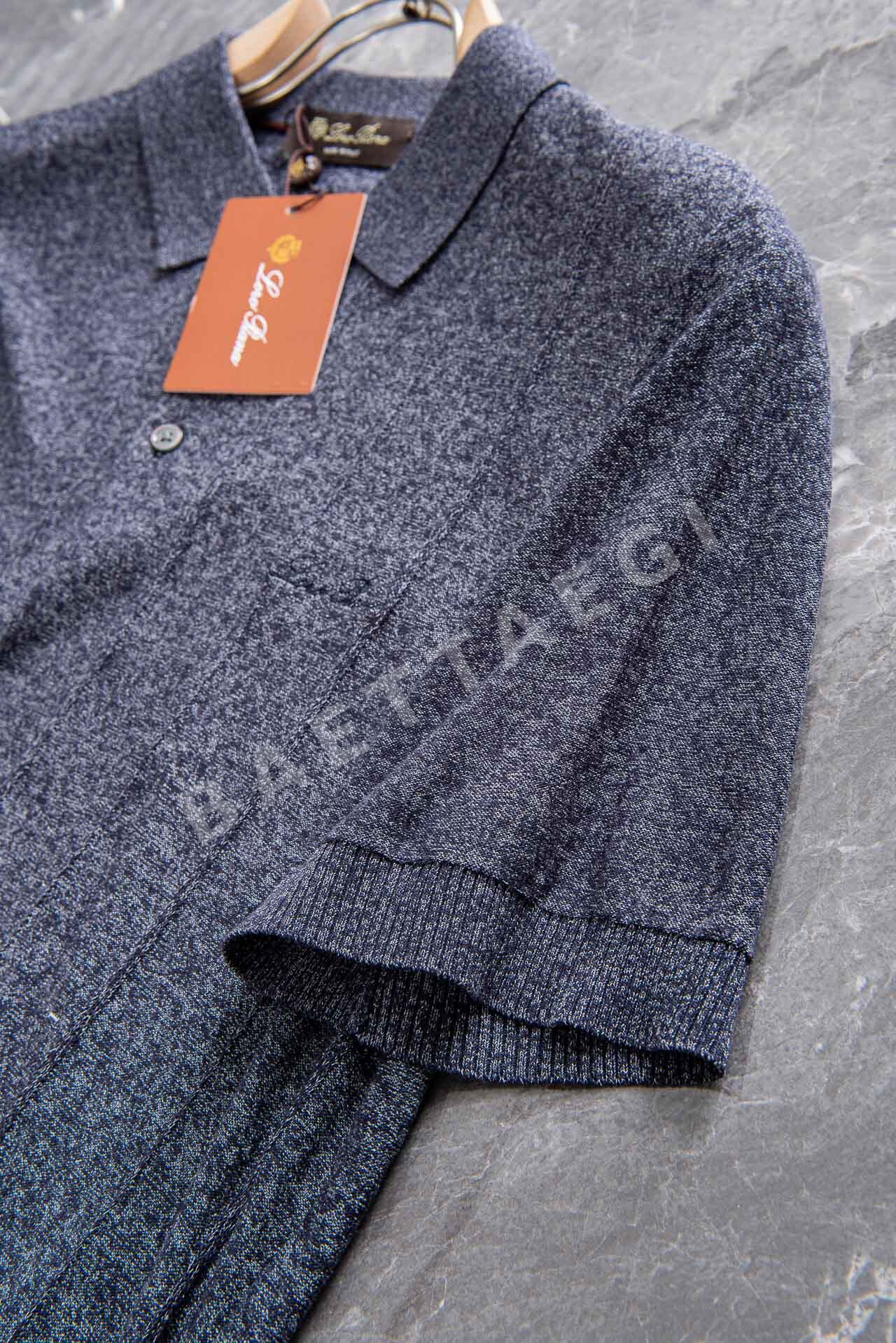 로로피아나 린넨 혼방 3 버튼 라펠 반팔 셔츠 상세 이미지 2