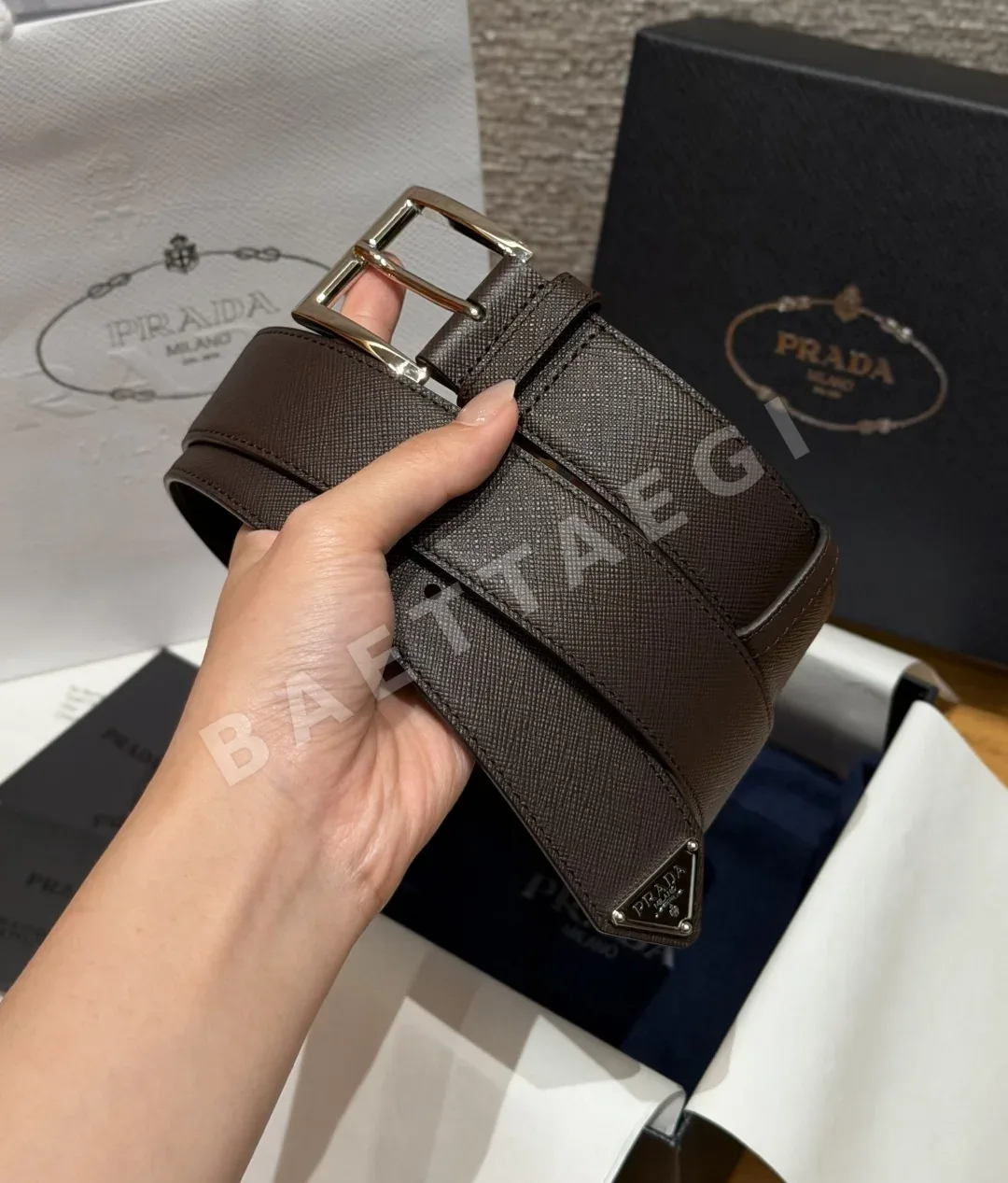 프라다 사피아노 가죽 남성 벨트 33mm 상세 이미지 2