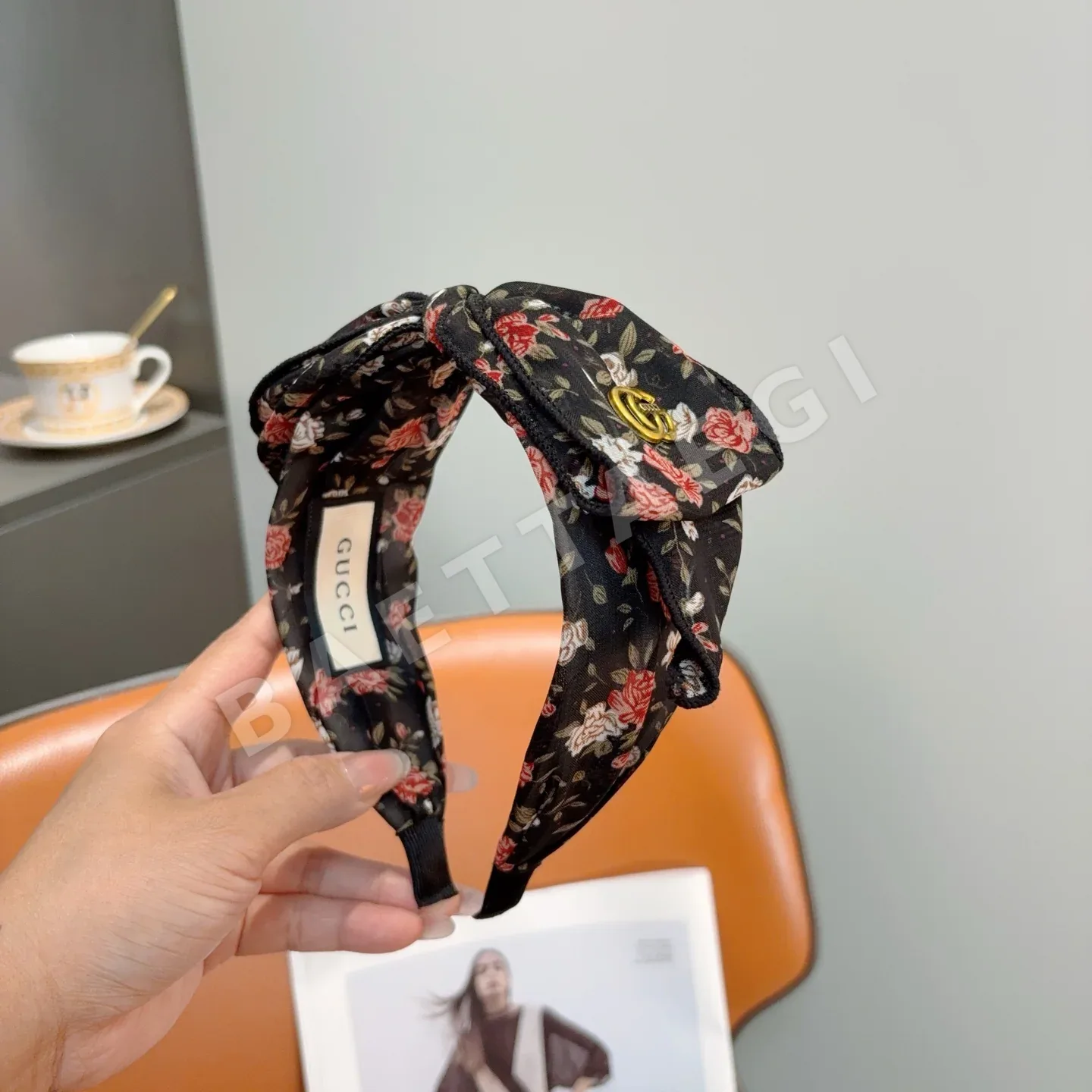구찌 모노그램 리본 헤어밴드 상세 이미지 2