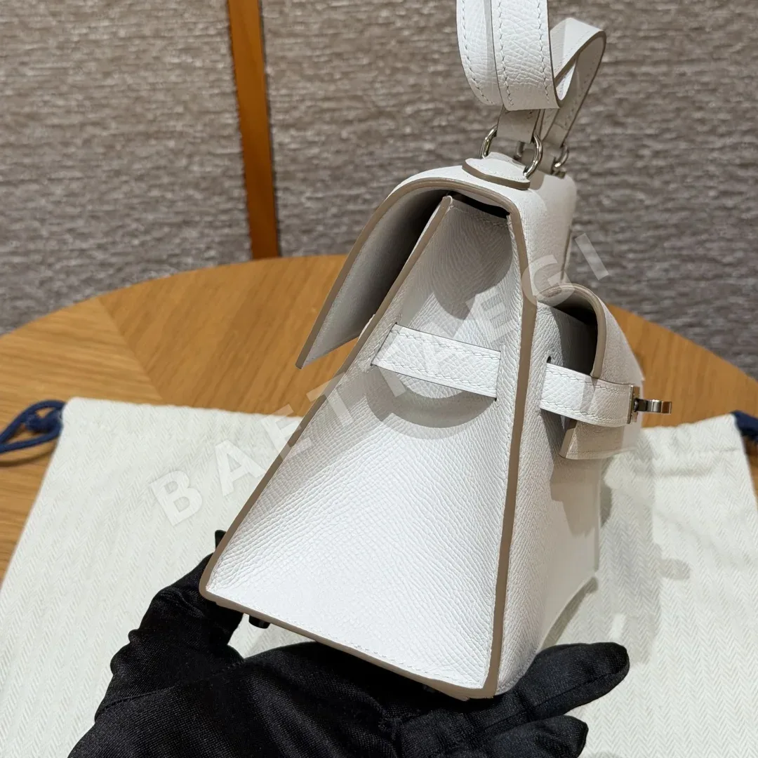 에르메스 켈리 그레이 은장 가죽 가방 상세 이미지 3