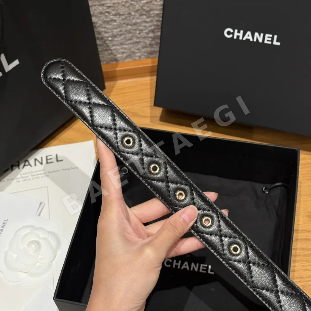 샤넬 램스킨 더블 C 로고 벨트 상세 이미지 7