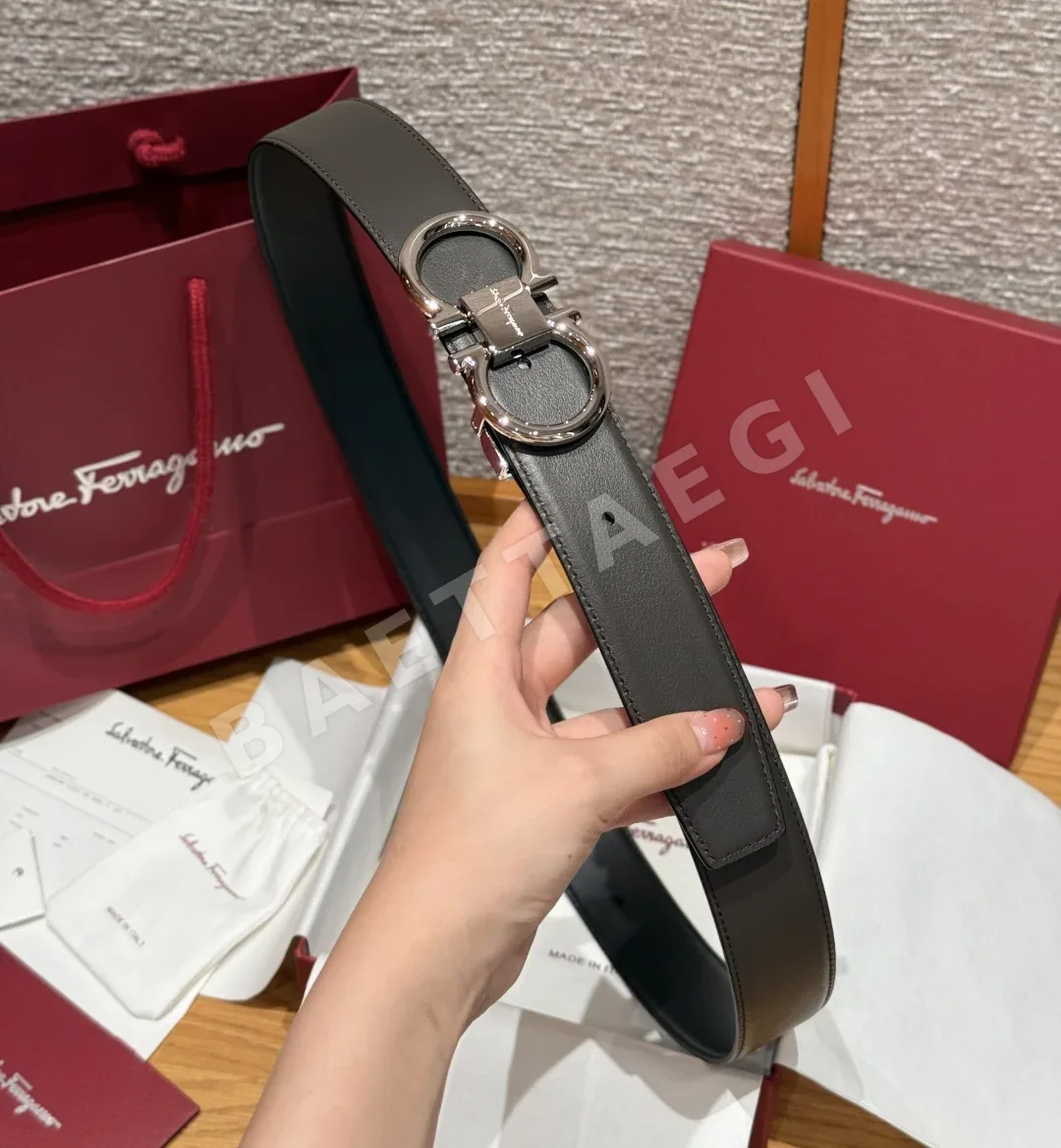 페레가모 간치니 은장 리버시블 가죽 벨트 상세 이미지 4