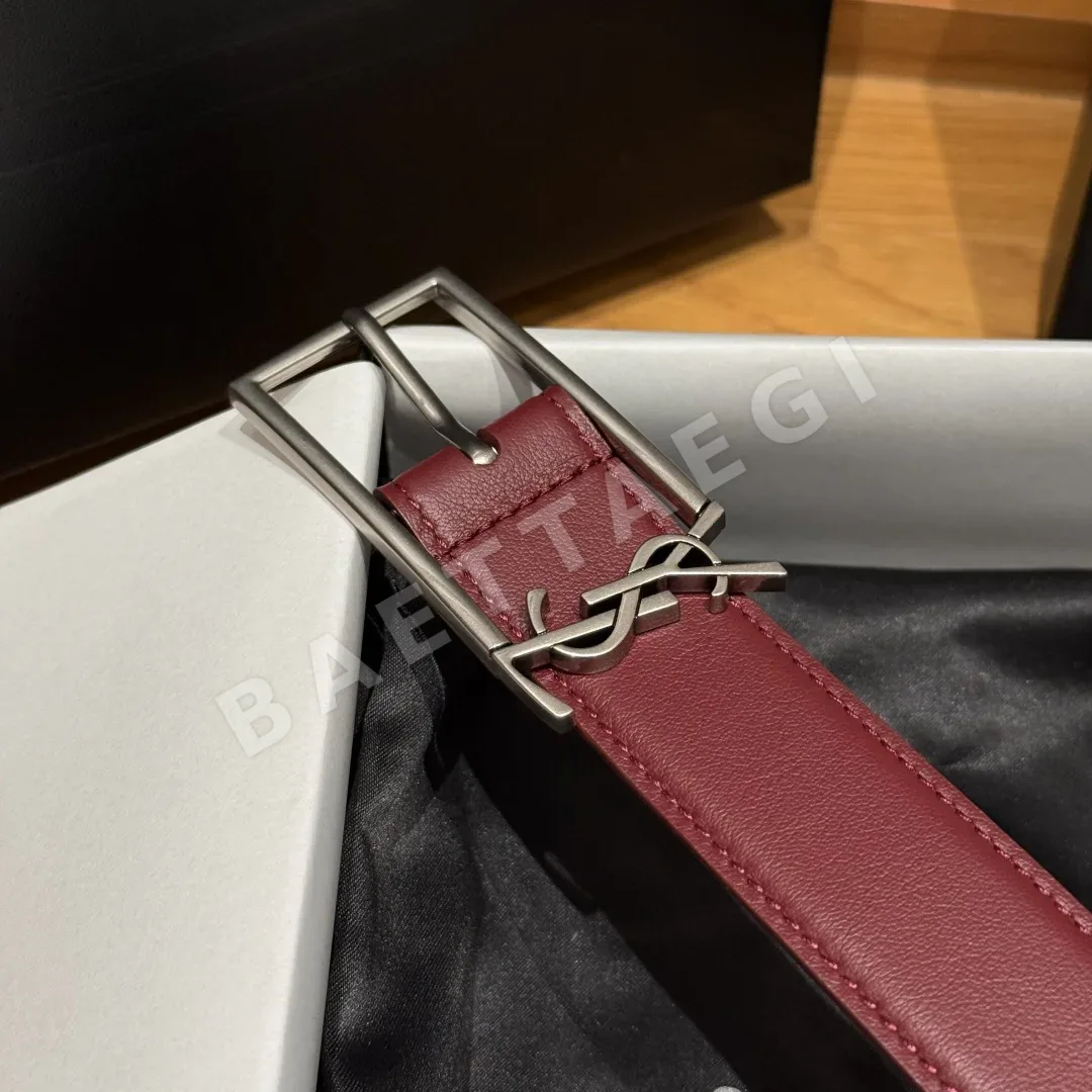 생로랑 빈티지 소가죽 벨트 메탈 버클 상세 이미지 6