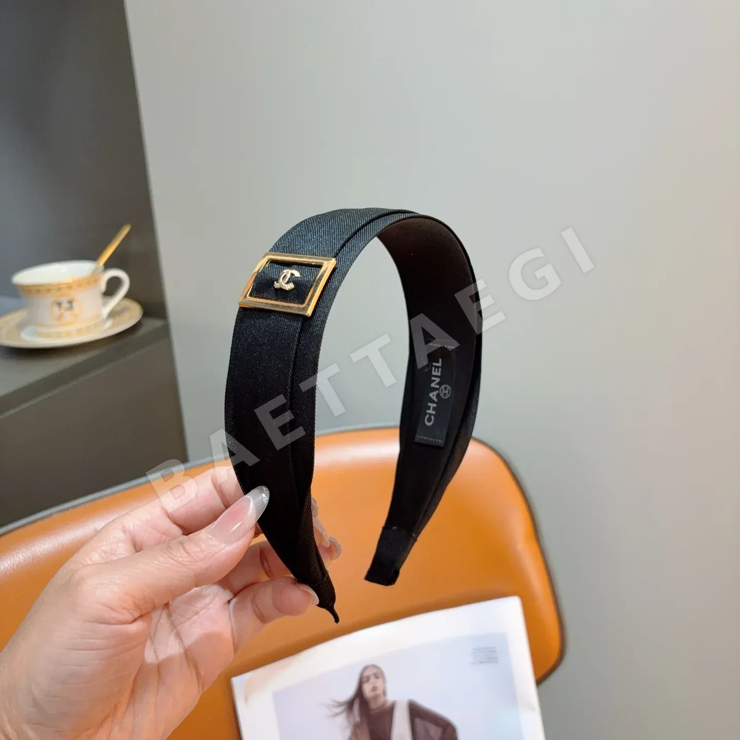 샤넬 더블 C 로고 미니 헤드밴드 헤어악세 상세 이미지 3