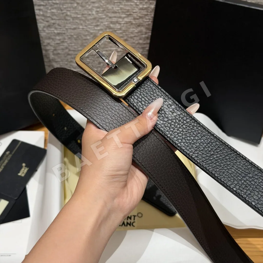 몽블랑 팔라듐 마감 양면 버클 가죽 벨트 상세 이미지 9