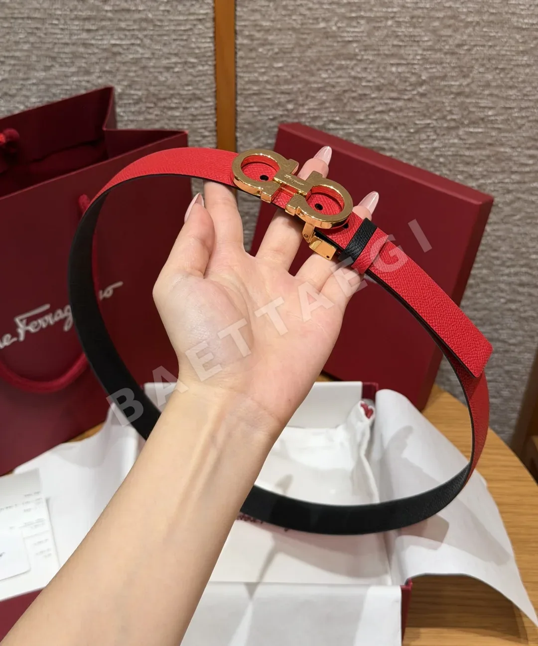 페레가모 JD280 필라 25mm 간치니 여성 가죽 벨트 상세 이미지 3