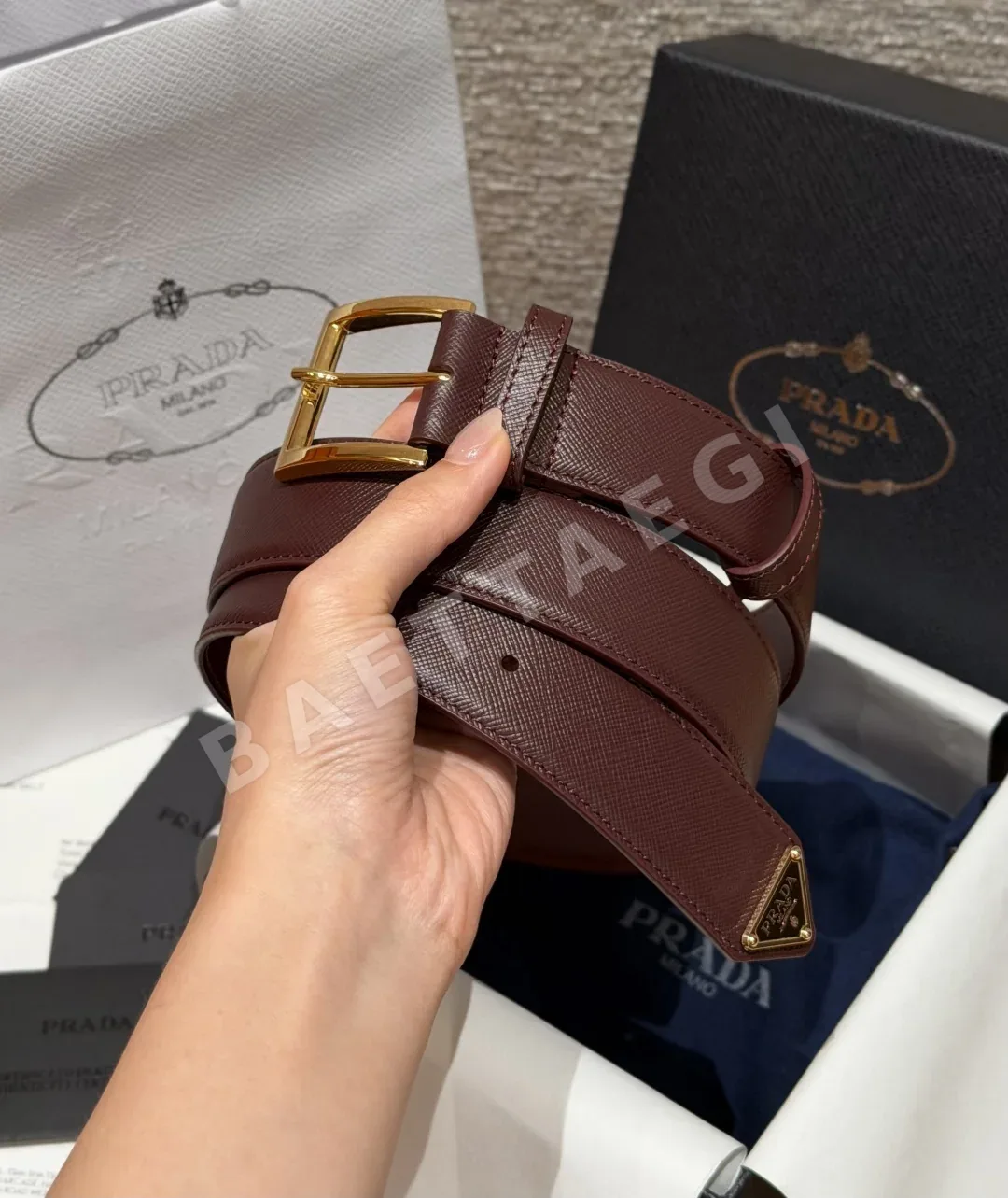 프라다 사피아노 가죽 남성 벨트 33mm 상세 이미지 2