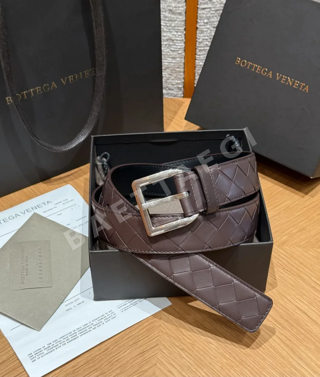 보테가베네타 인트레차토 피코로 소가죽 벨트 180357