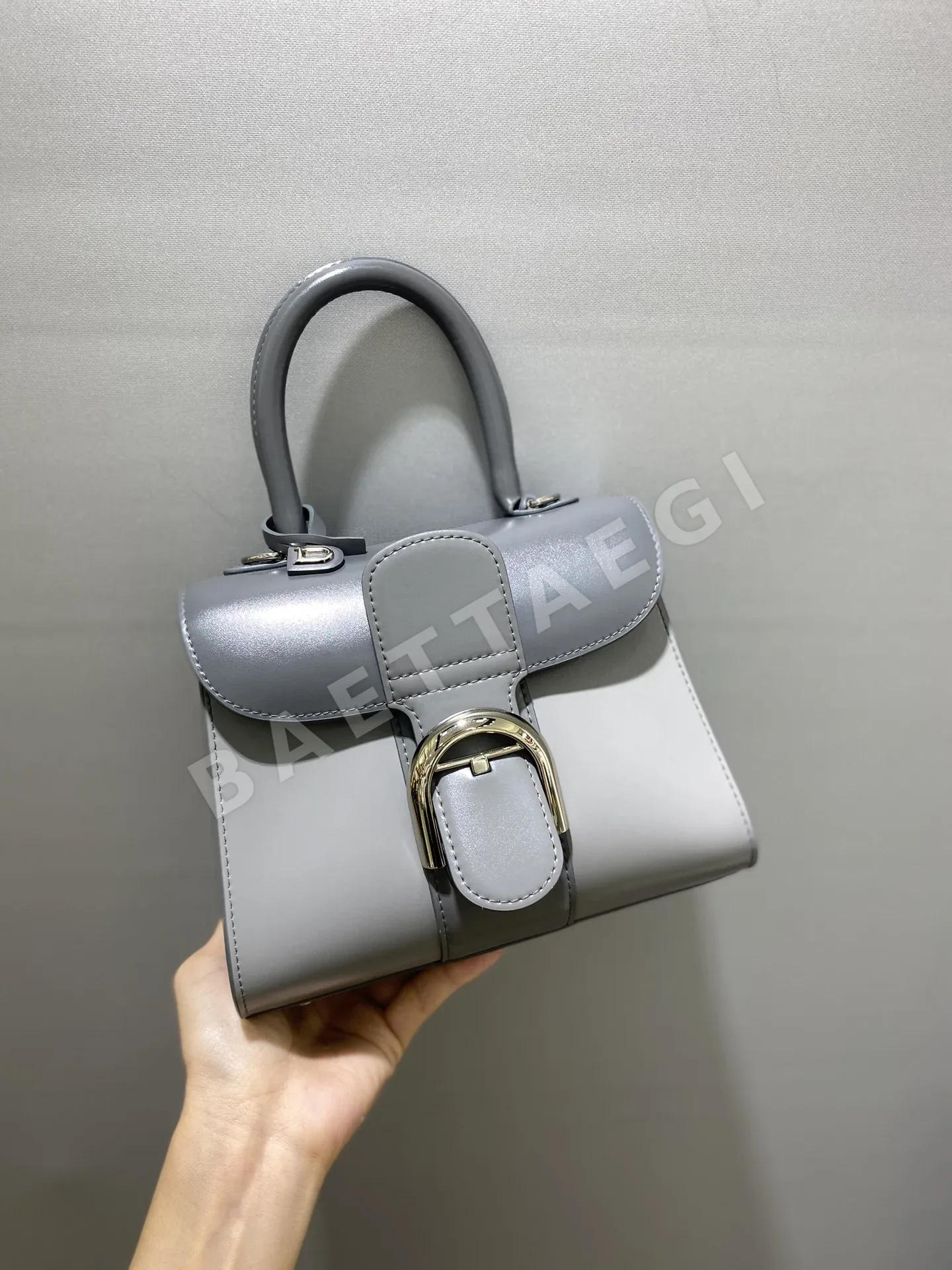 델보 더블 링 램스킨 숄더백 20 CM 상세 이미지 2