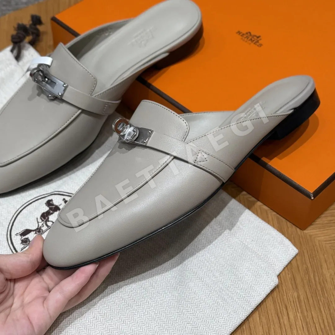 에르메스 이즈 뮬 Goatskin 페블 베이지 상세 이미지 5