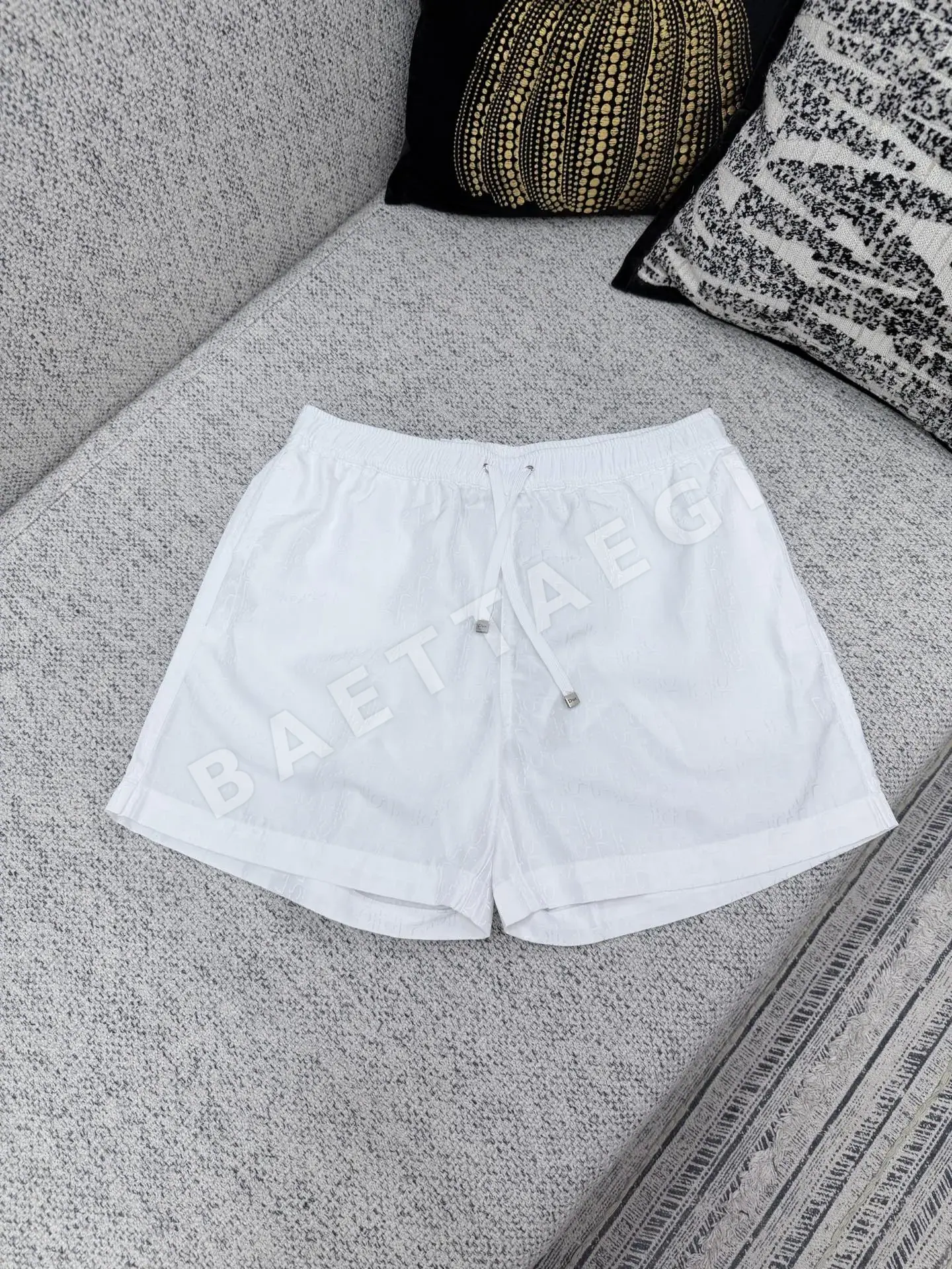 디올 오블리크 프린트 코튼 실크 남성 반바지 상세 이미지 3