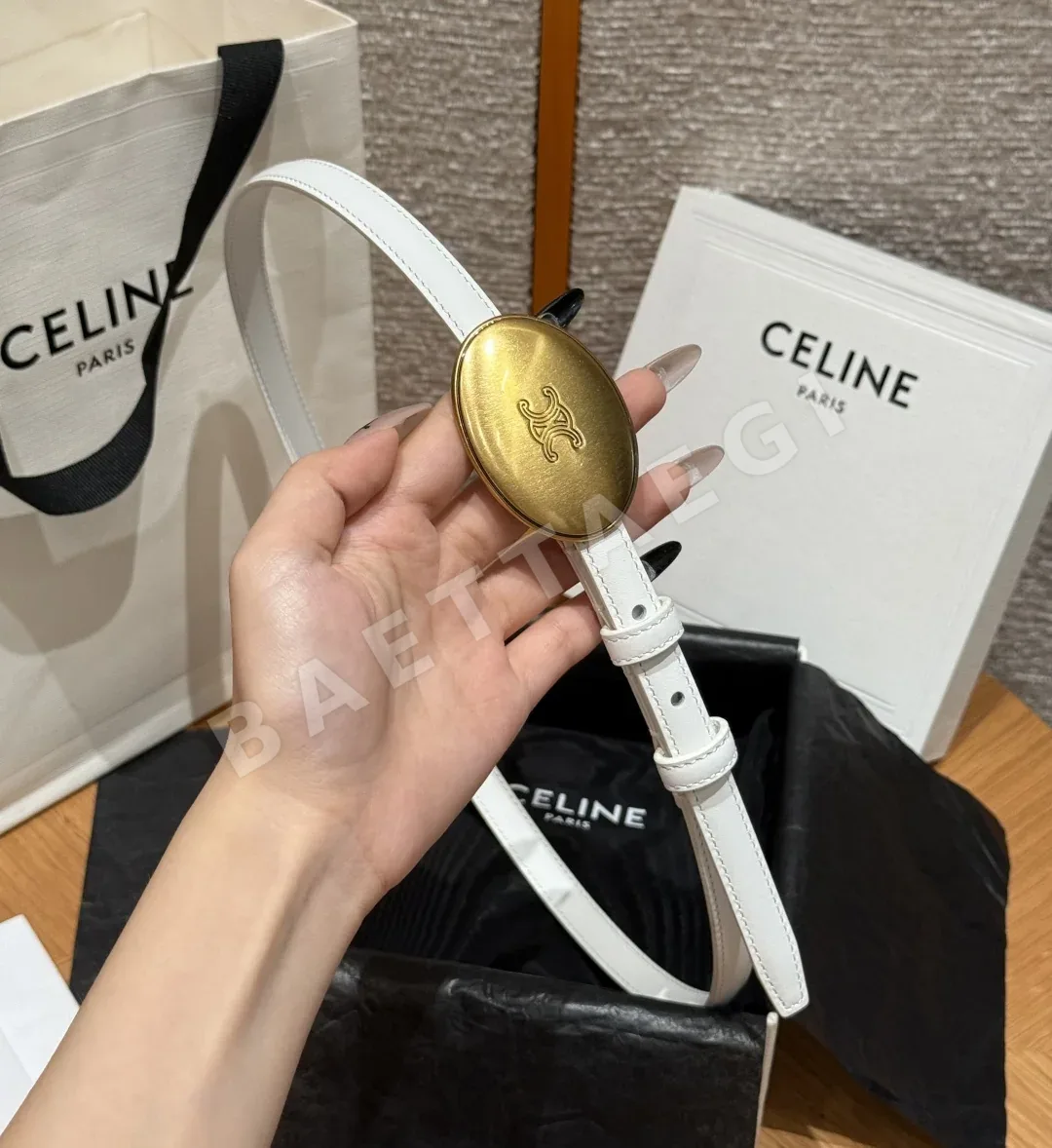 셀린느 트리옹 가죽 13mm 벨트 상세 이미지 3