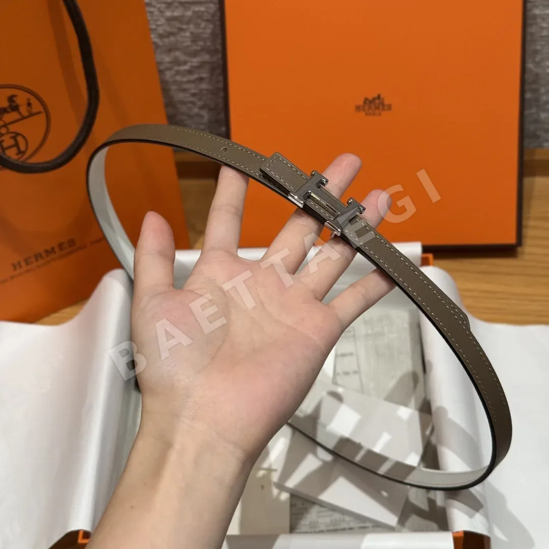 에르메스 미니 H 버클 양면 가죽 벨트 상세 이미지 4