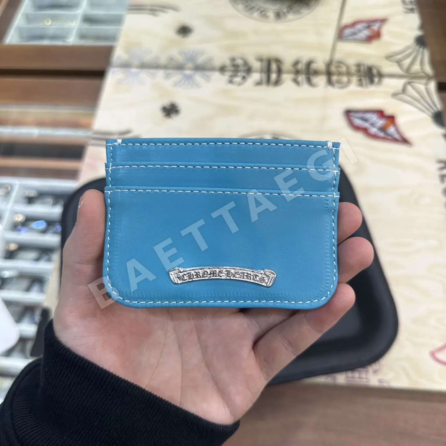 크롬하츠 램스킨 가죽 실버 카드 지갑 상세 이미지 2