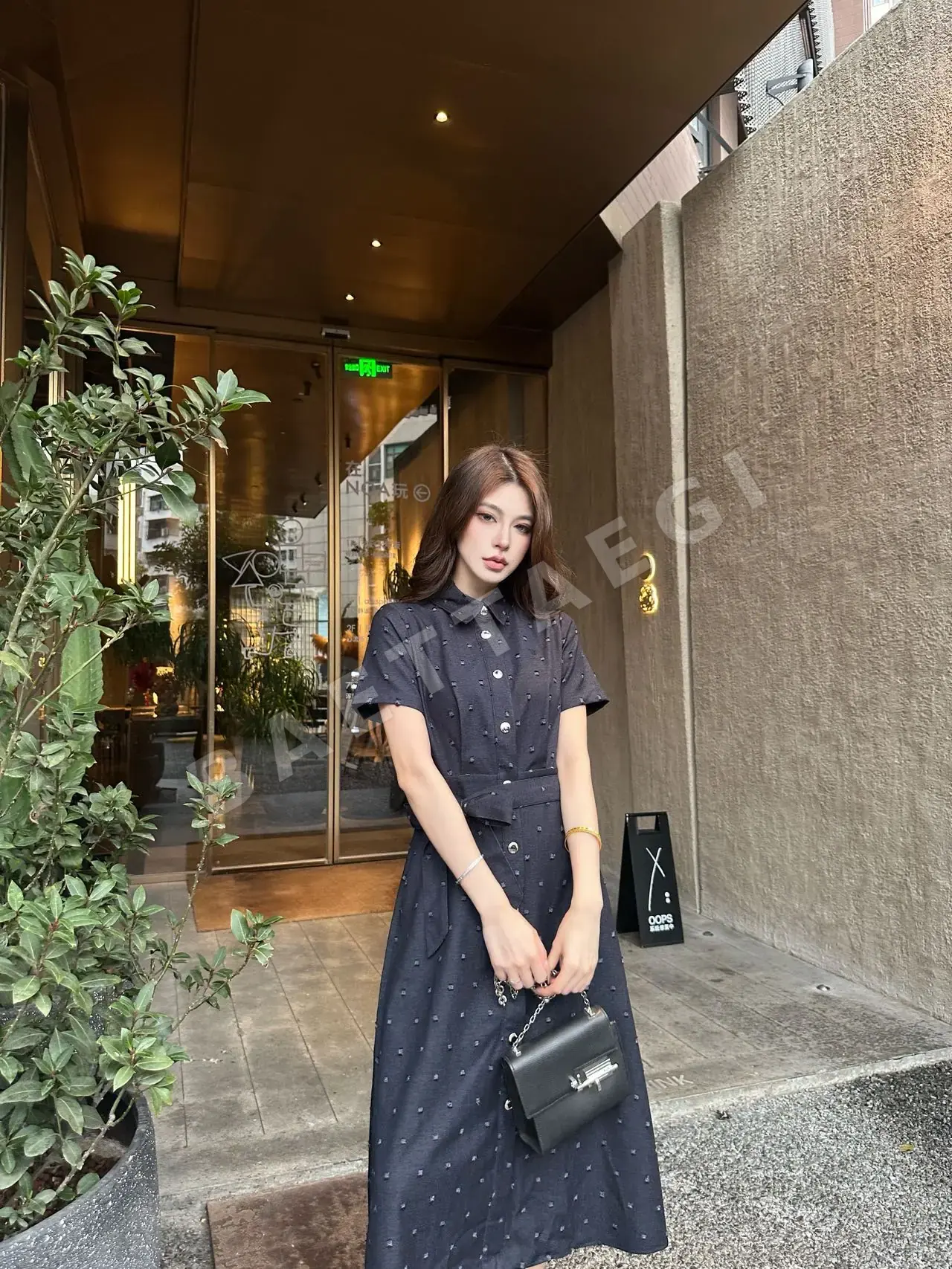 디올 레이온 데님 벨트 원피스 93390
