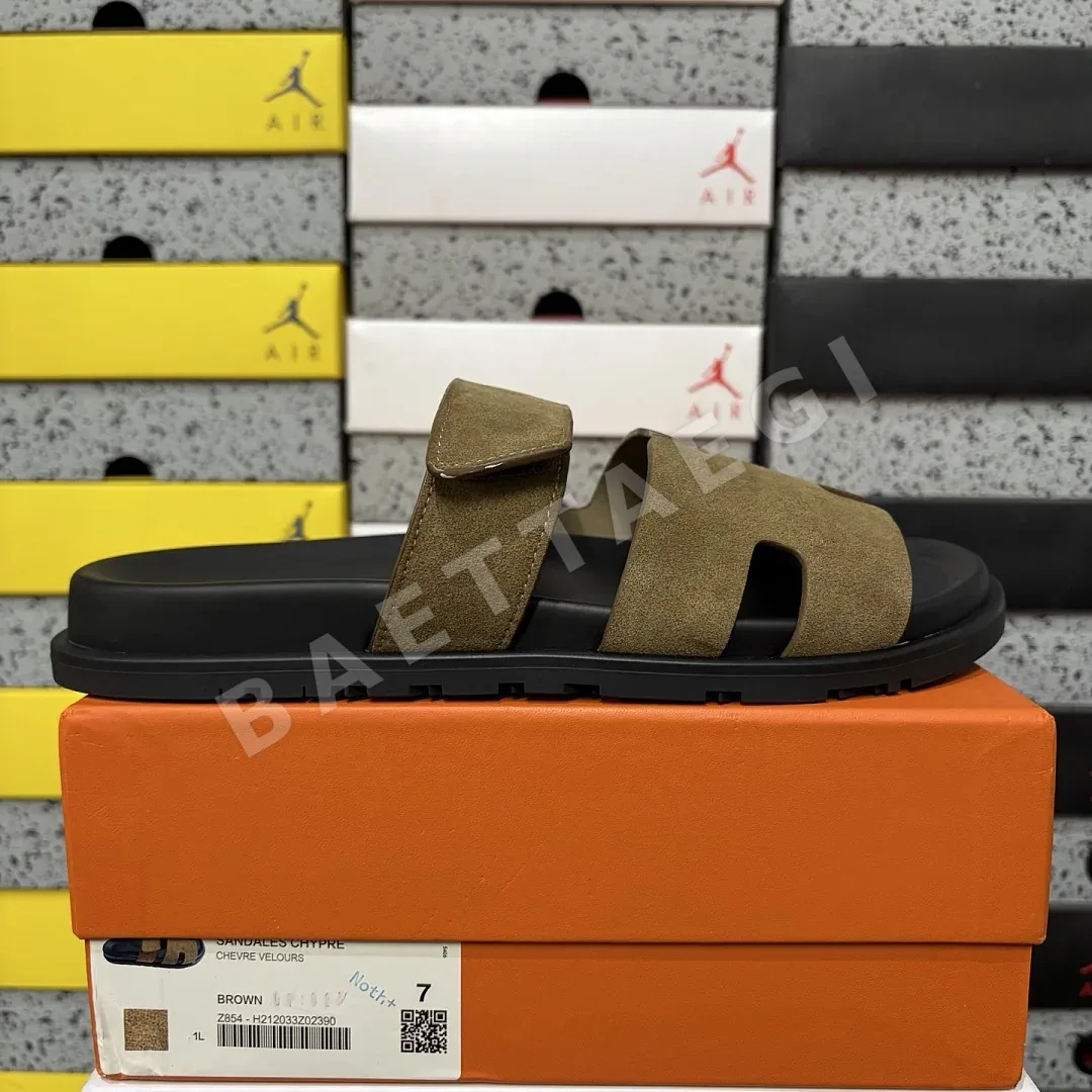 에르메스 [YX] 브라운 블랙 205755 Hermes Chypre Sandal /