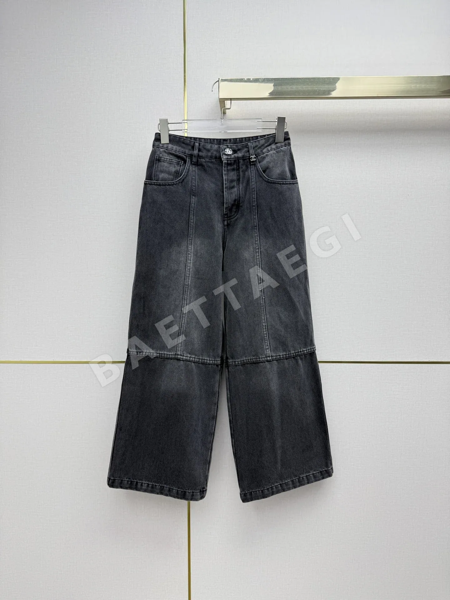 샤넬 더블 C 스티치 데님 와이드 팬츠 상세 이미지 3