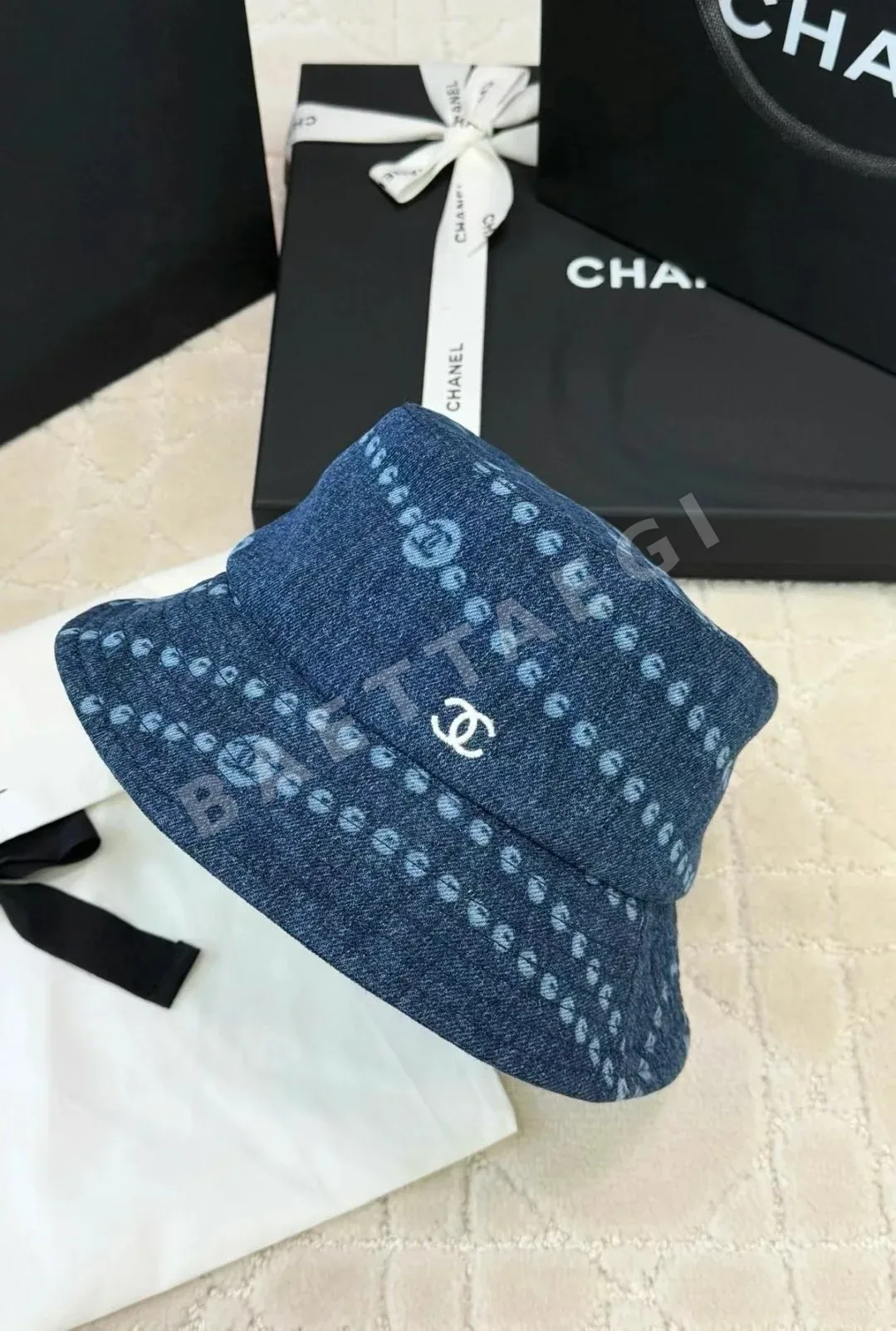 샤넬 데님 버킷 햇 82899