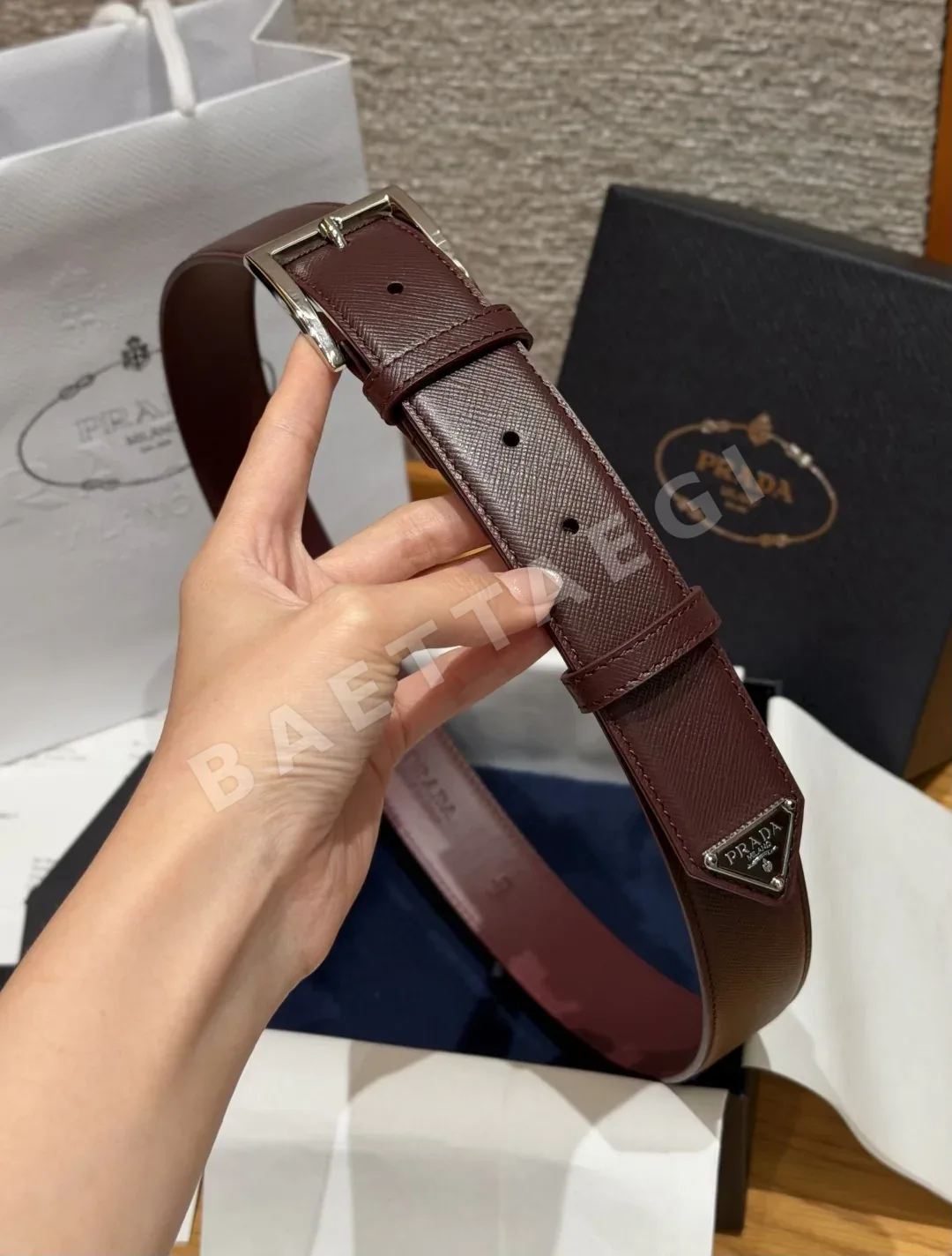 프라다 사피아노 가죽 남성 벨트 33mm 상세 이미지 2