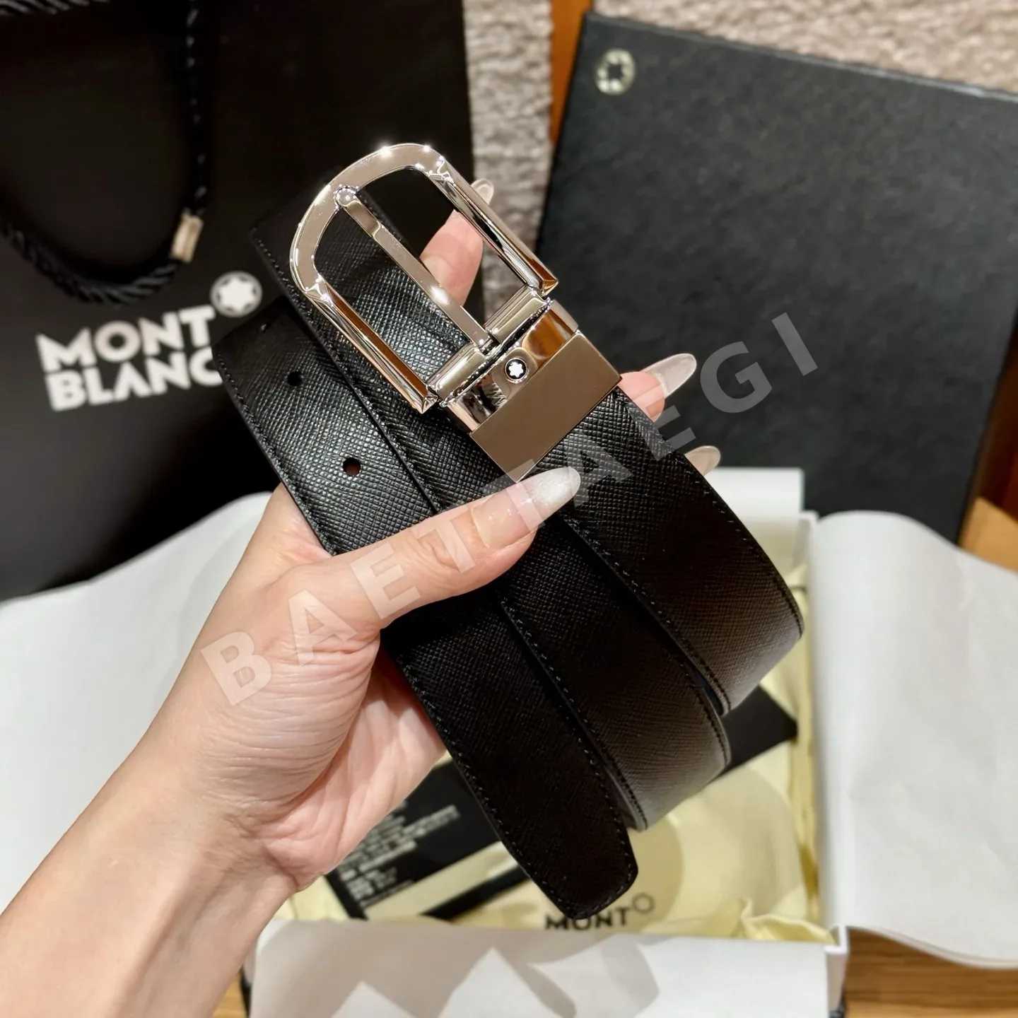 몽블랑 가죽 남성 벨트 상세 이미지 2