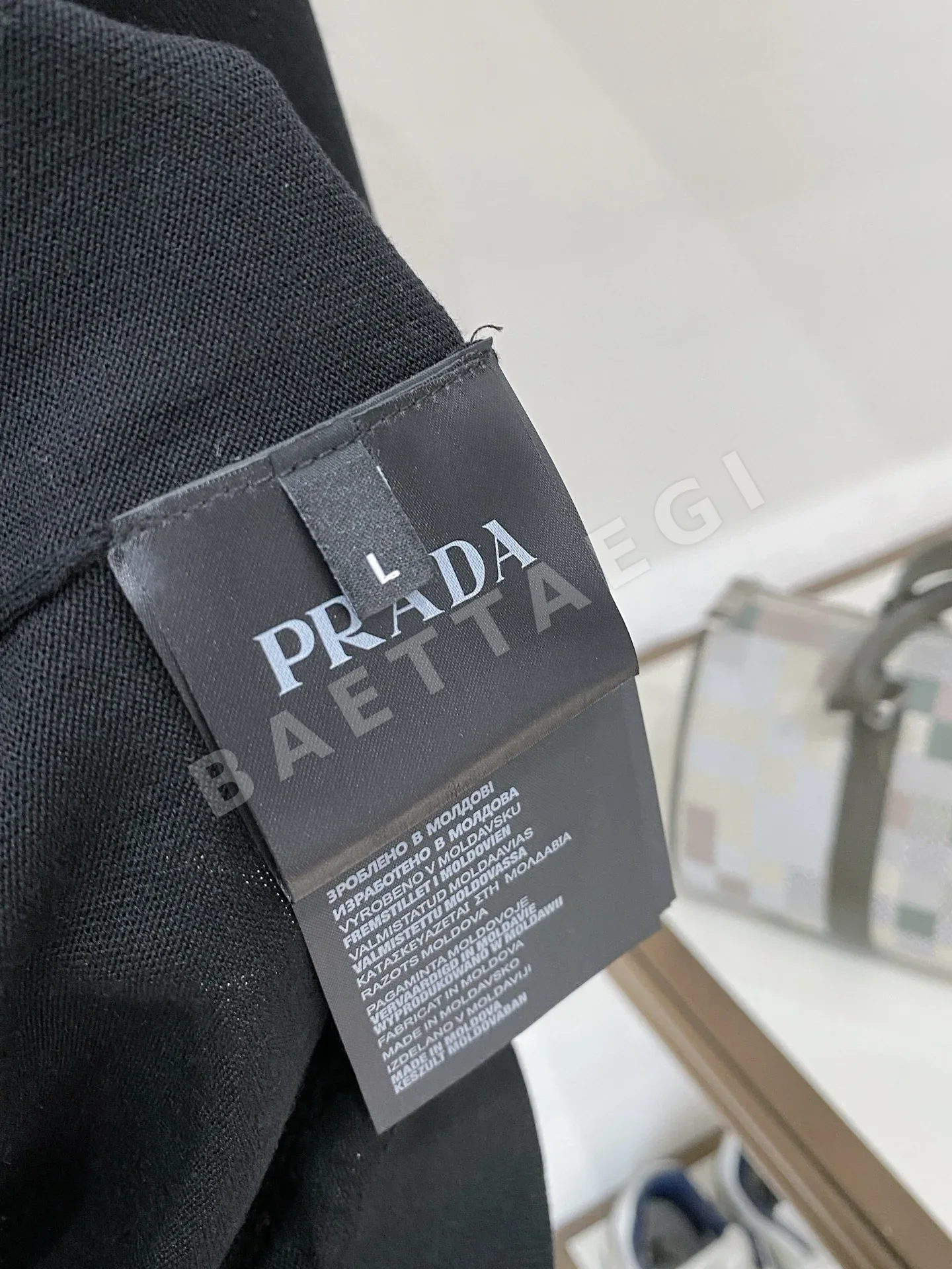 프라다 남성 면 카라 반팔 티셔츠 상세 이미지 7