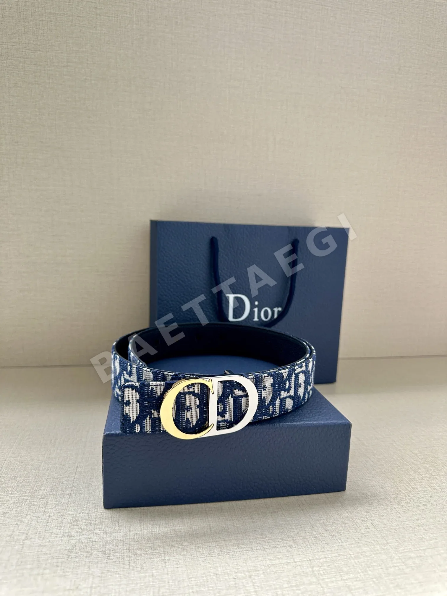 디올 CD 로고 골드 버클 벨트 상세 이미지 3
