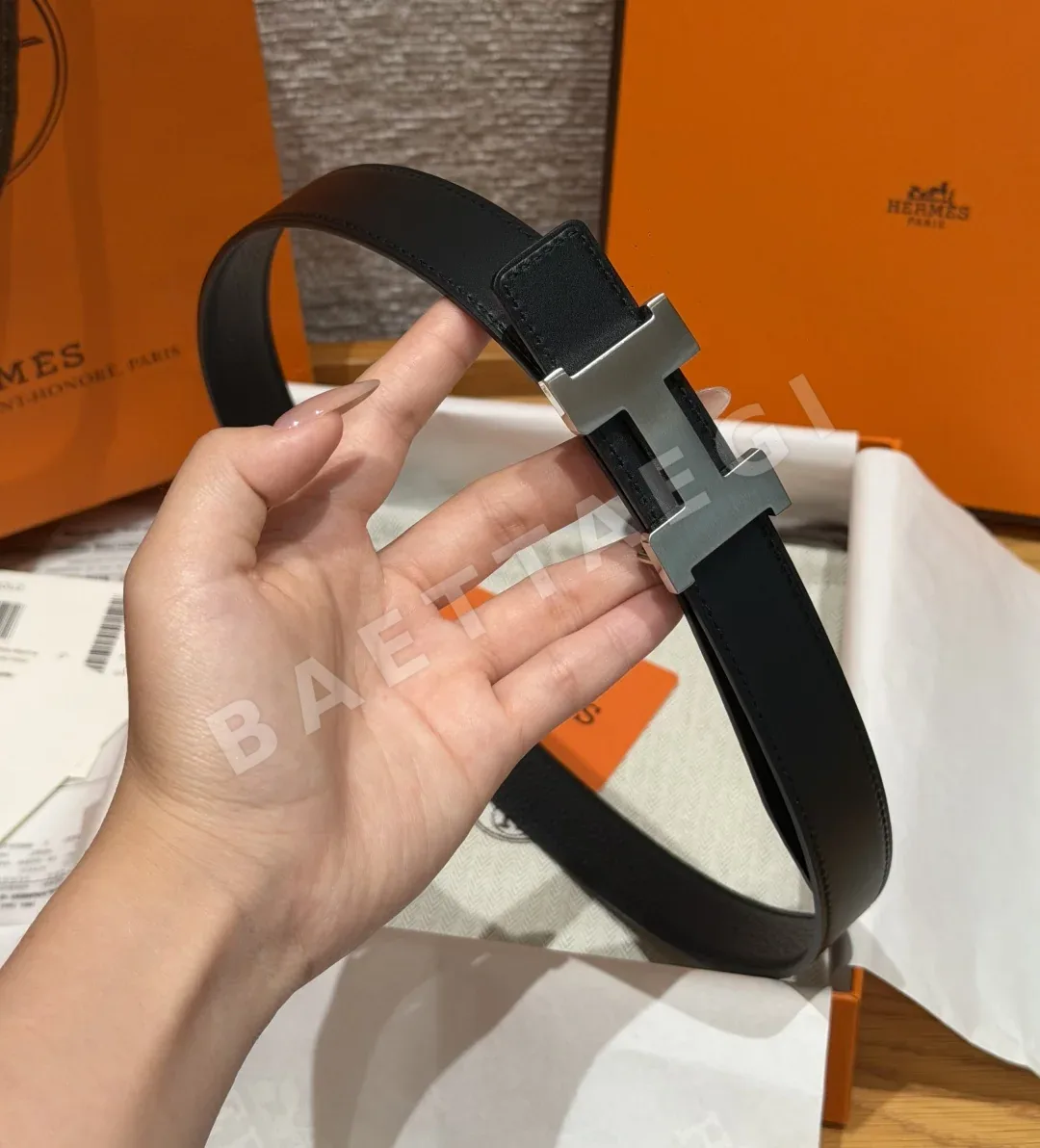 에르메스 미니 콘스탄스 H 버클 양면 가죽 벨트 상세 이미지 5