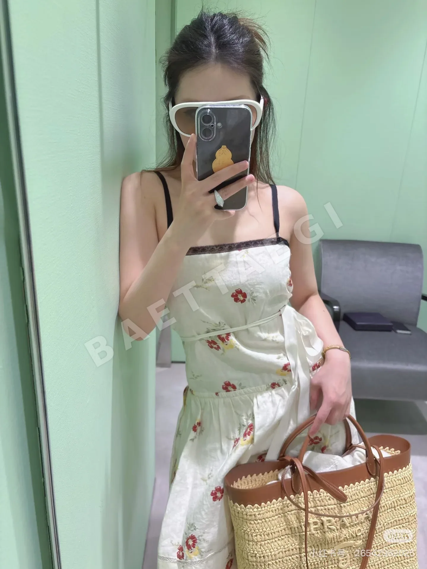 샤넬 플로럴 레이스 트림 여성 원피스 103657
