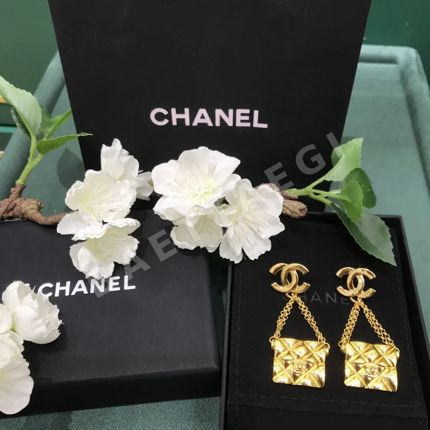 샤넬 더블 C 빈티지 골드 귀걸이 68806