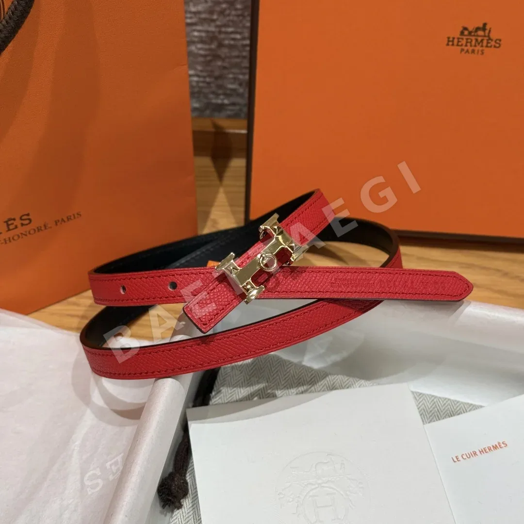 에르메스 H 버클 양면 가죽 벨트 175829