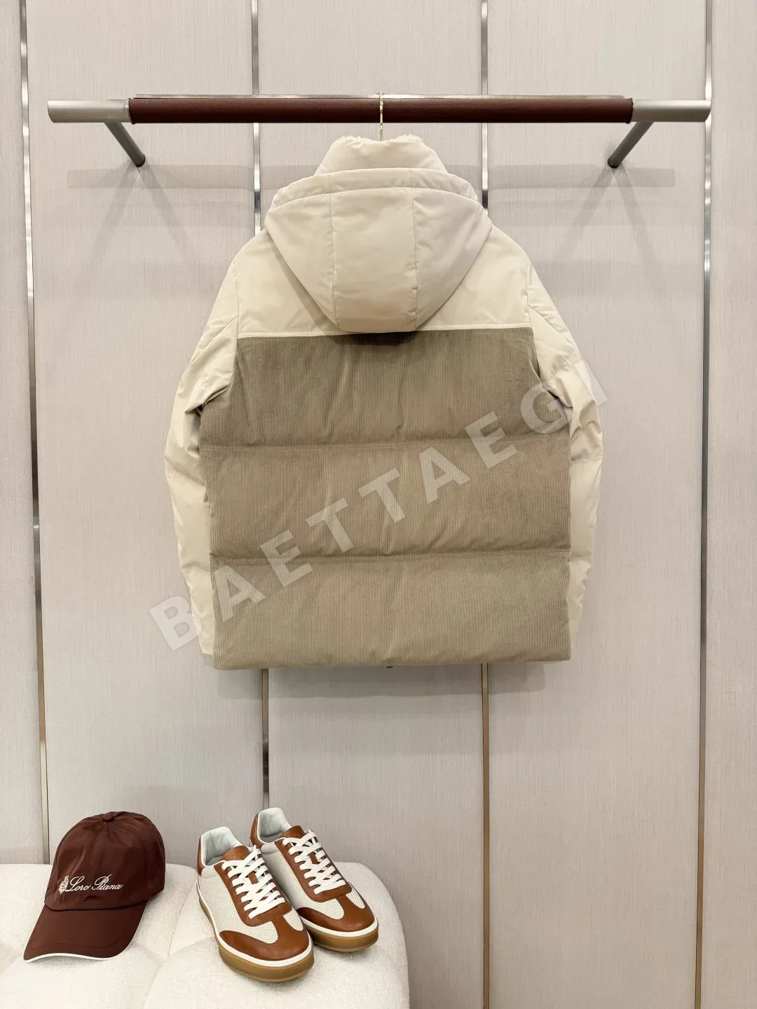 제냐 코듀로이 패치워크 후드 남성 패딩 상세 이미지 9