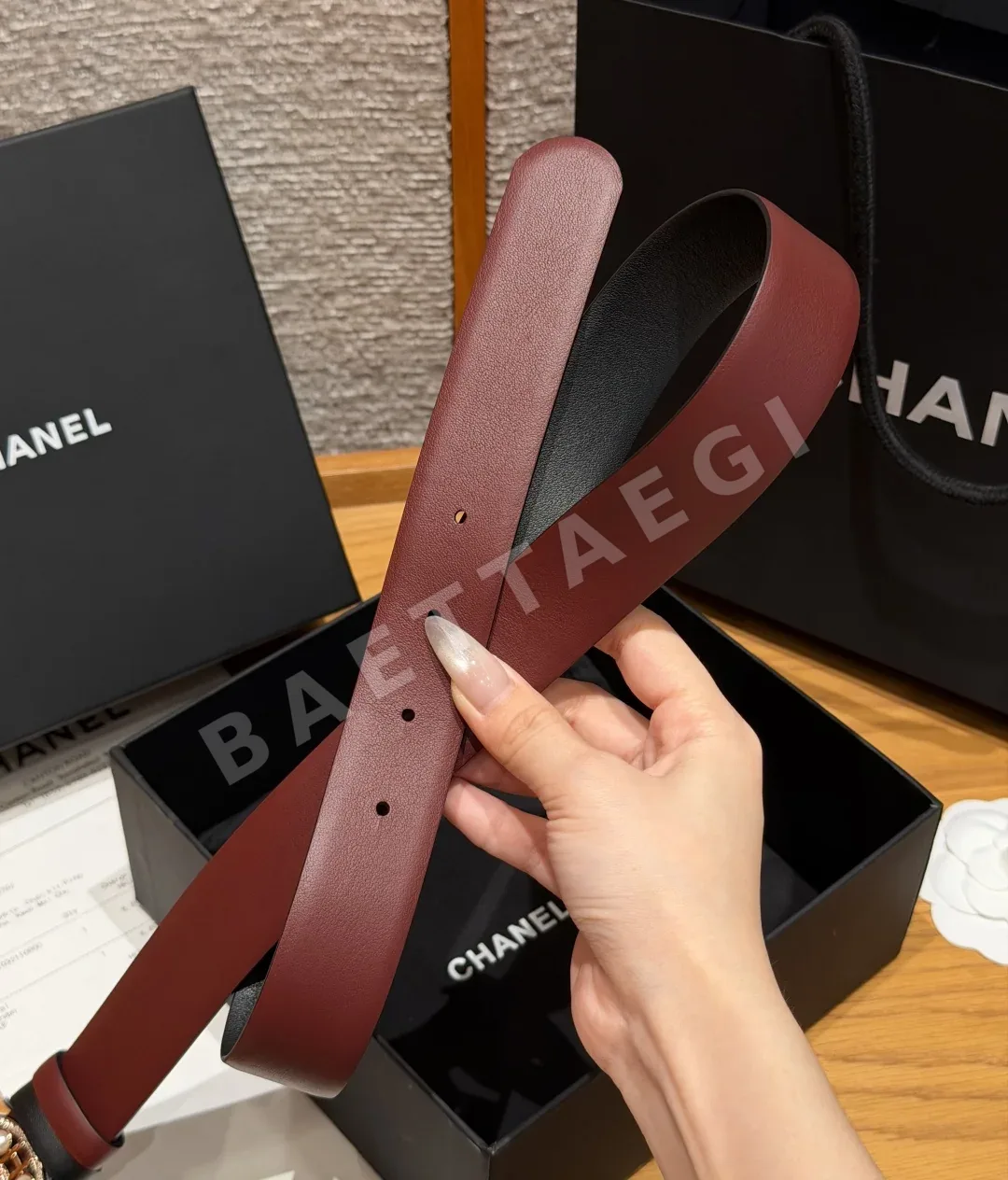 샤넬 리버시블 카프스킨 버클 벨트 상세 이미지 8