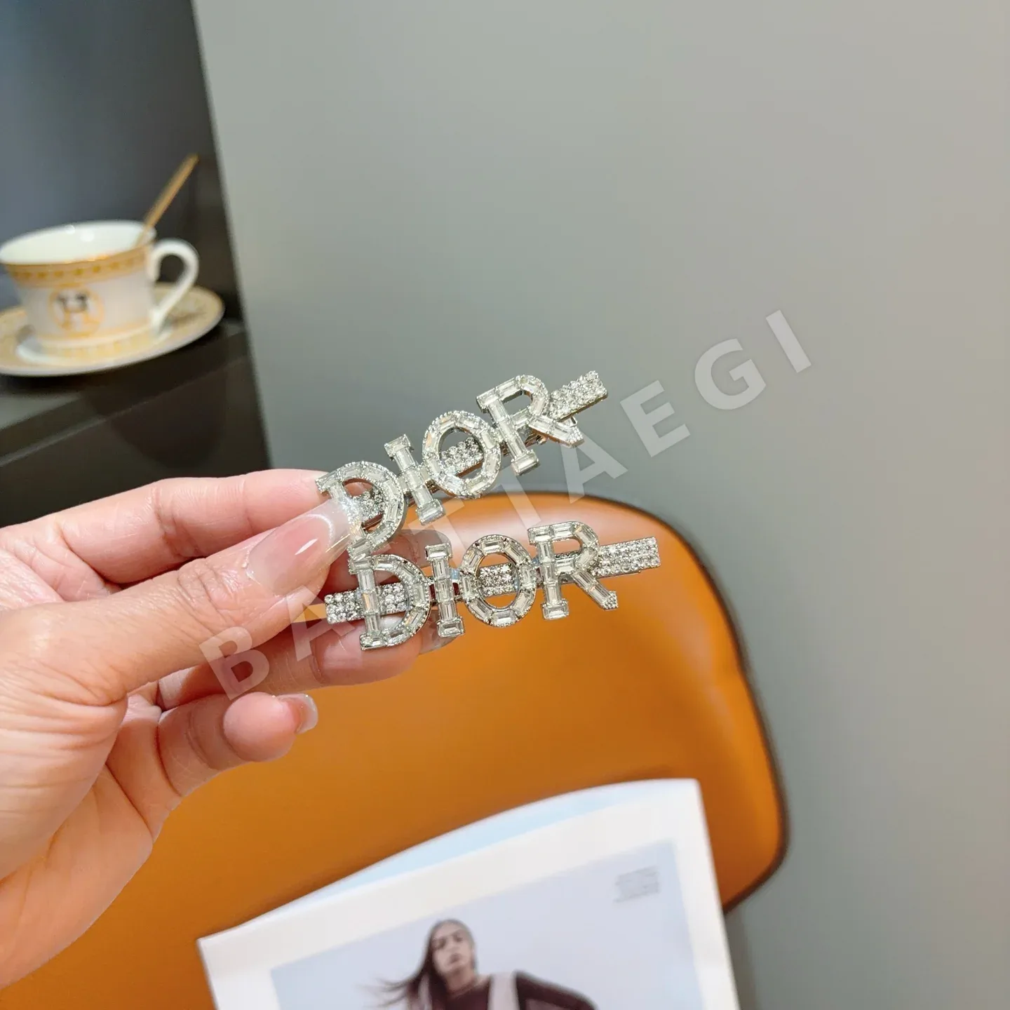 디올 메탈 라인스톤 BB 클립 헤어악세 상세 이미지 5