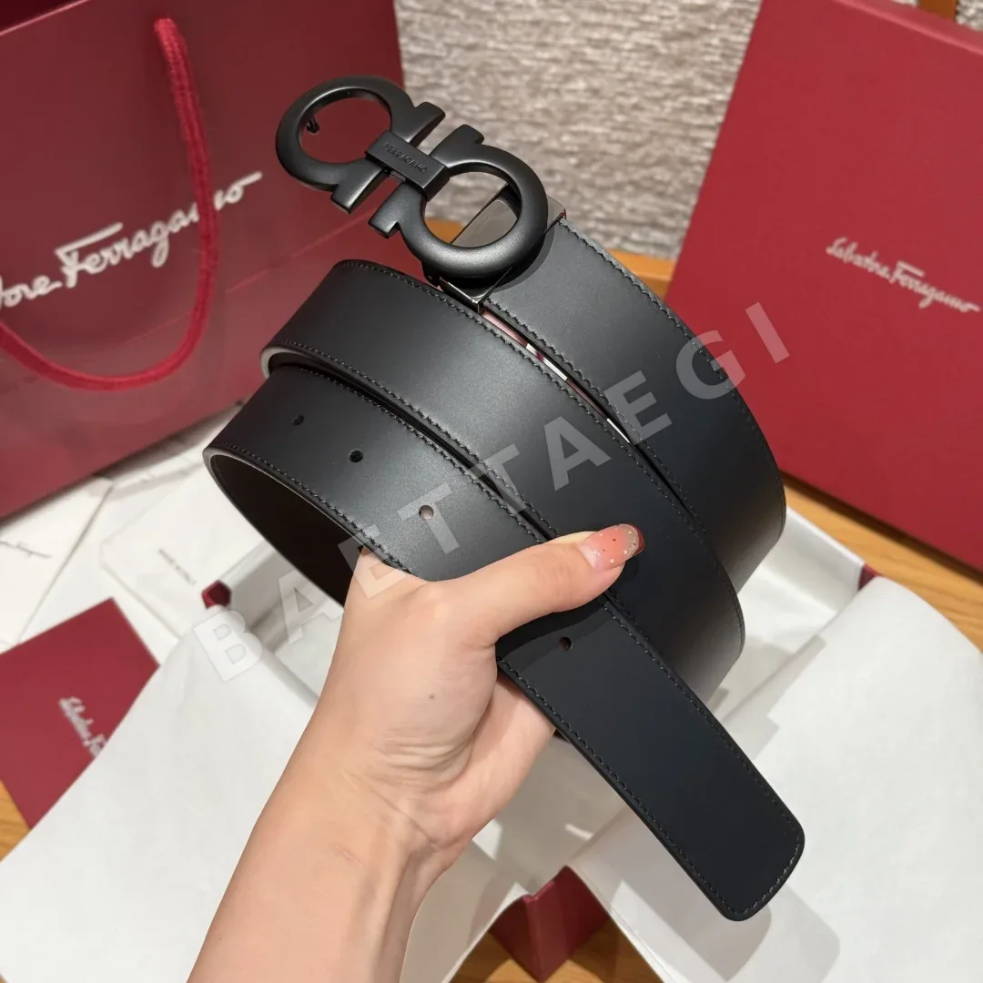 페레가모 간치니 버클 양면 가죽 벨트 상세 이미지 2