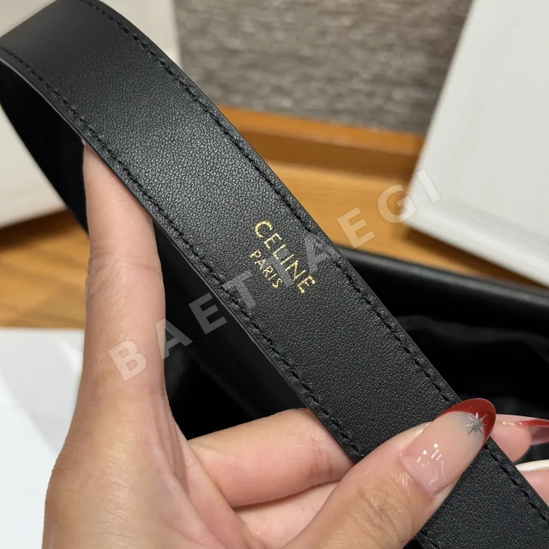 셀린느 웨스턴 미디엄 25mm 금장 벨트 상세 이미지 7