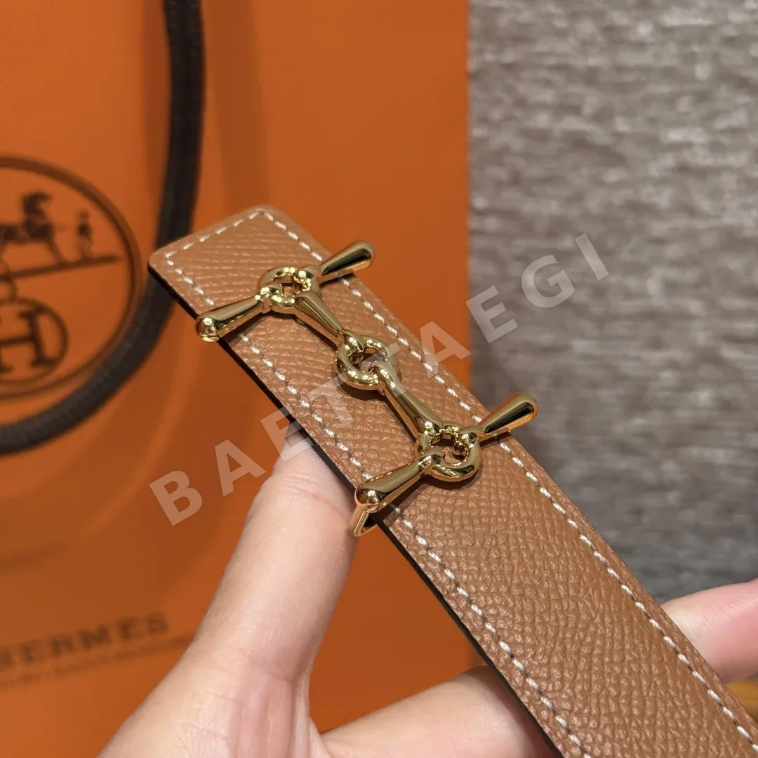 에르메스 H자형 버클 양면 스위프트 앱송 가죽 벨트 상세 이미지 6