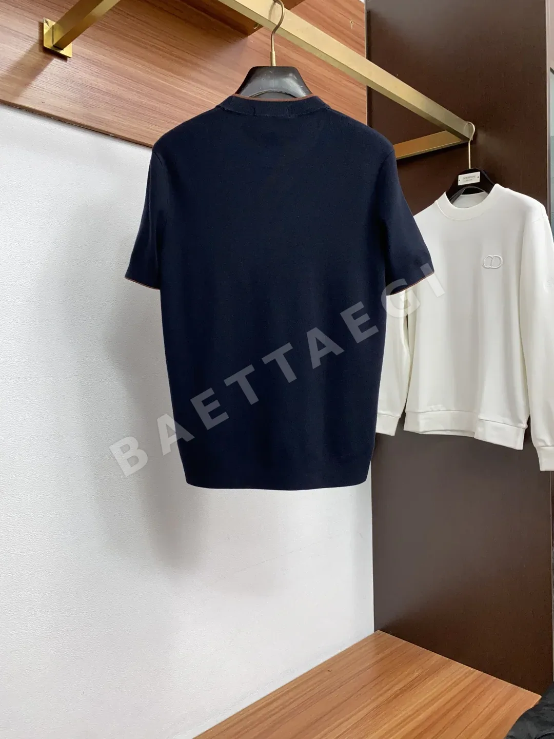 제냐 울 더블 카라 남성 반팔 세터 상세 이미지 10
