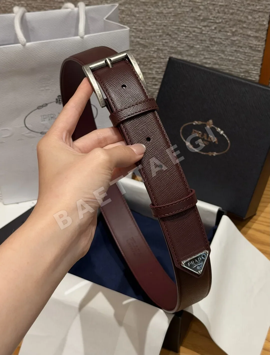 프라다 사피아노 가죽 남성 벨트 상세 이미지 3