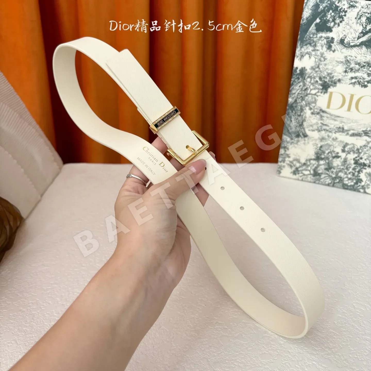 디올 CD 버클 송아지가죽 벨트 상세 이미지 6