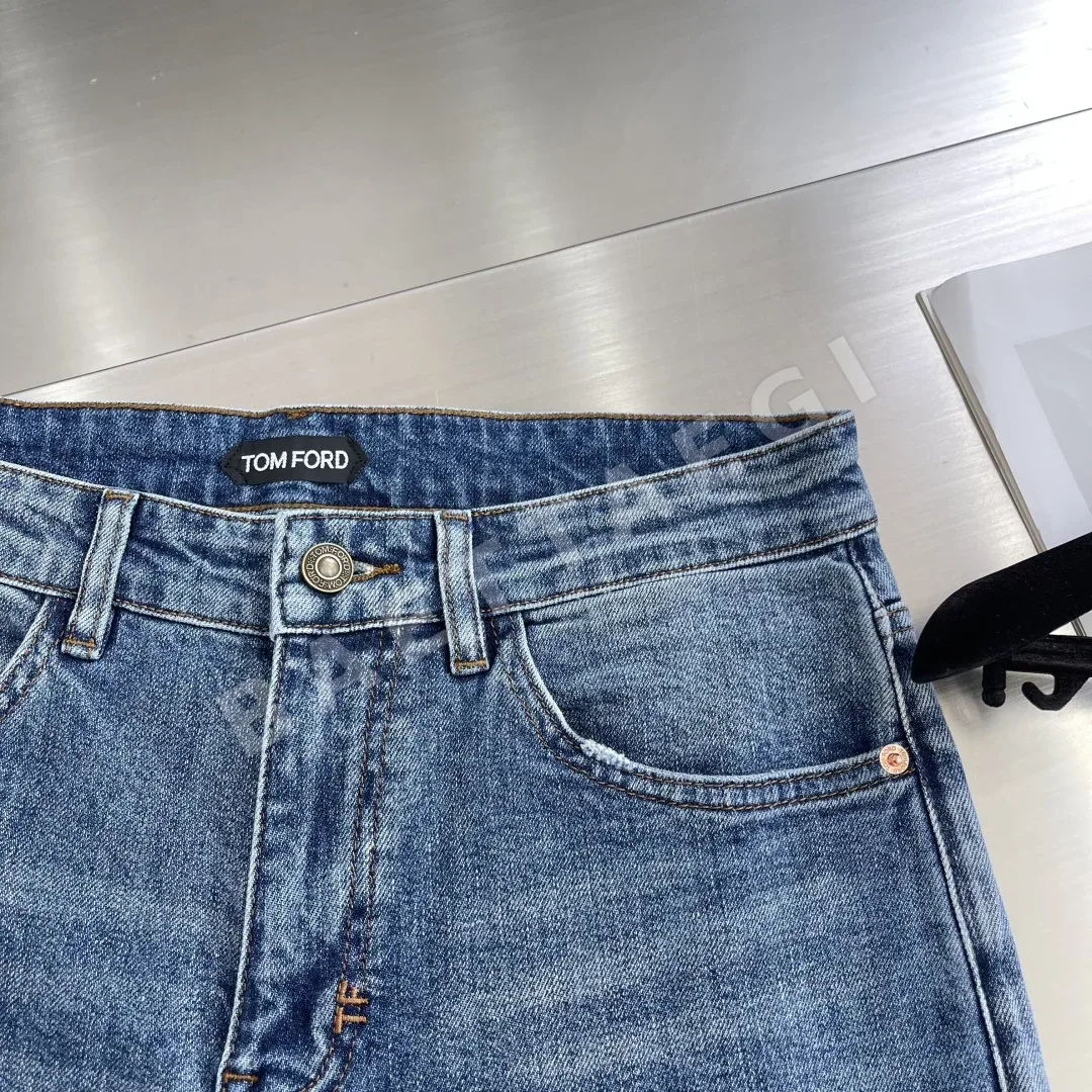 톰포드 딥블루 스트레치 데님 남성 바지 상세 이미지 6