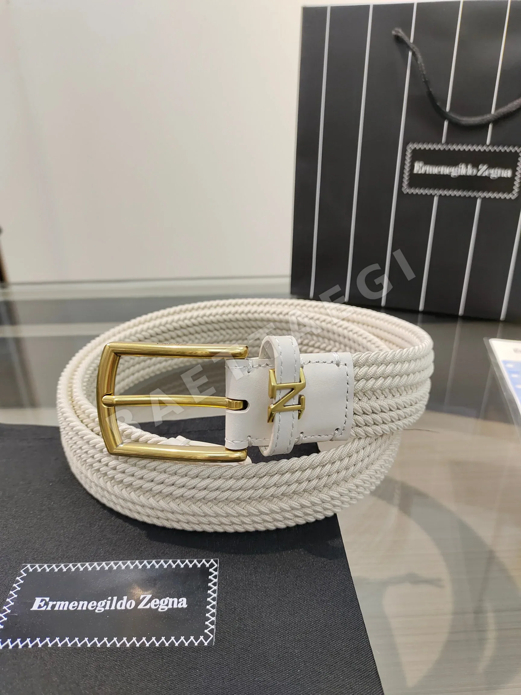 제냐 레이온 꼬임 가죽 벨트 59264